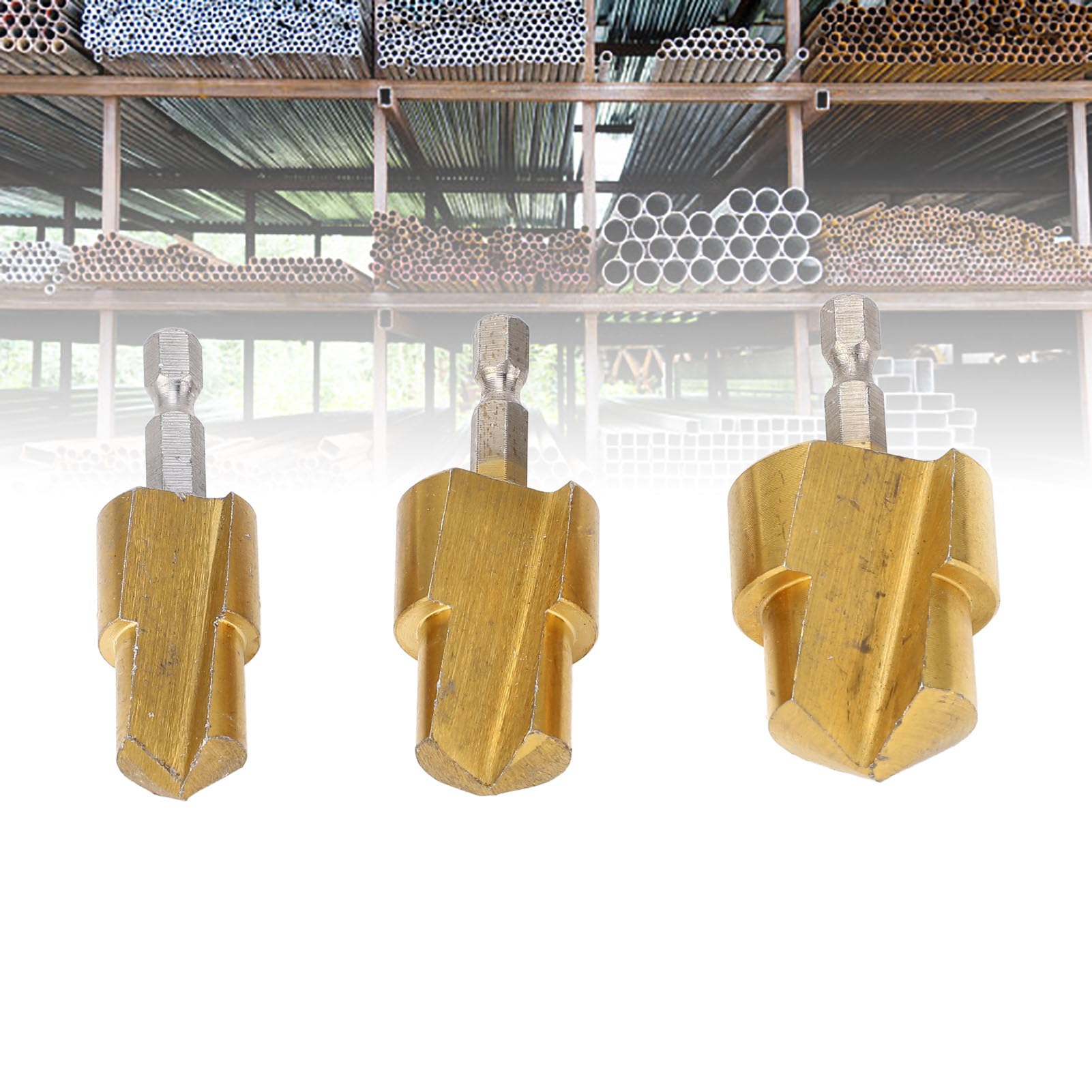 PPR PVC Boru Rayba Setleri Sıhhi Tesisat Bakımı Için Yüksek Karbonlu Çelik Genişletici Matkap Ucu Seti Elektrikli Matkaplar Için 3PCS Hex Shank Boru Raybası