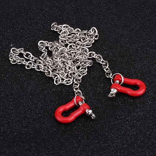 Miniatura 3 de Dilwe Ganchos de cadena RC, cadena de aleación de metal a escala 110 y grilletes de remolque de 31 pulgadas para RC Crawler SCX-10 D90 accesorio de