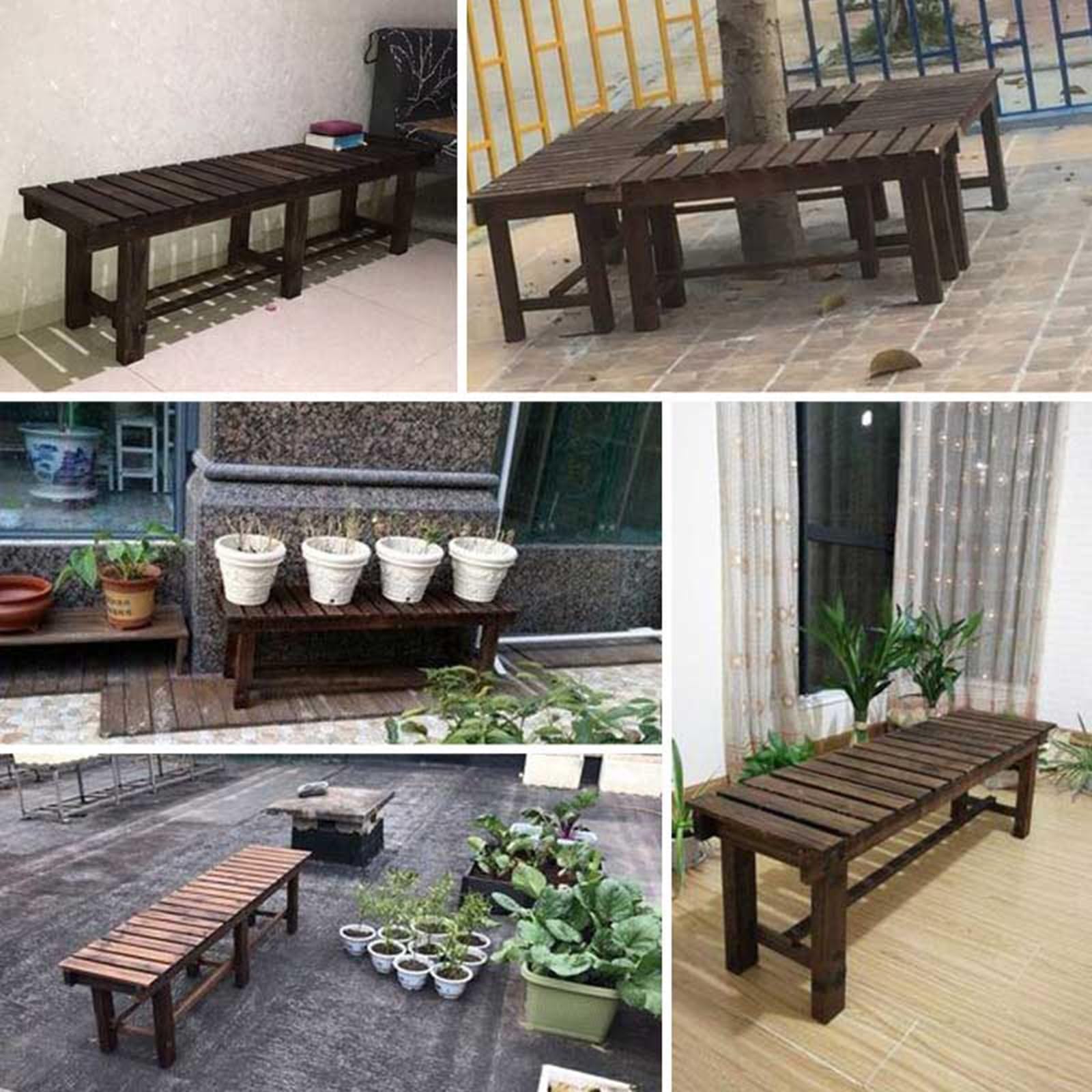 Panchina da Giardino for Esterni for 2 Persone, Panca in Legno Panchine da Esterno Resistenti Alle Intemperie, Panche da Giardino Anticorrosione e Antiruggine for Parco Giardino, Patio e Salotto(Size: