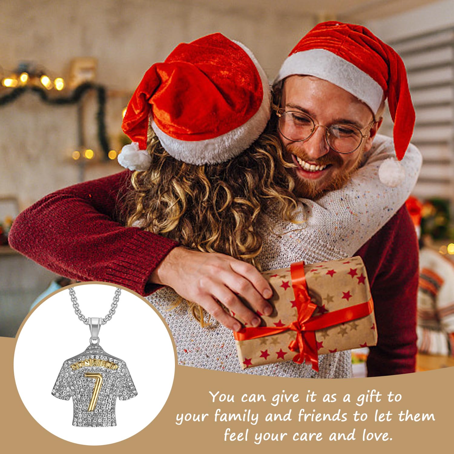 Collar número 7 – Colgante de jersey de diamante – Joya Hip Hop moderna y versátil – Regalo de cumpleaños para niño – 5,7 x 4,5 cm – Acero Titanio, 5,7*4,5cm, Acero Titanio