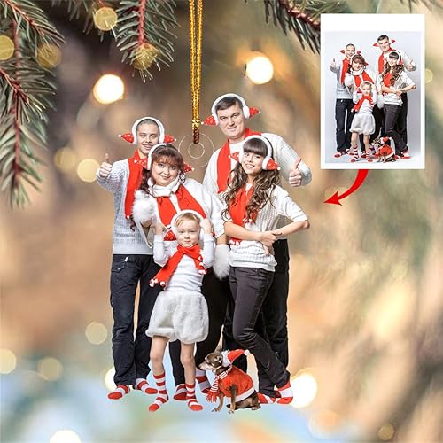 Adorno personalizado para tu foto, adorno de mica con foto personalizada, adorno de Navidad familiar, adorno de Navidad familiar personalizado,