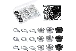 18Pcs M8 M9.5 M10 Bike Wheel Hub Axle Nut with Washer Kit