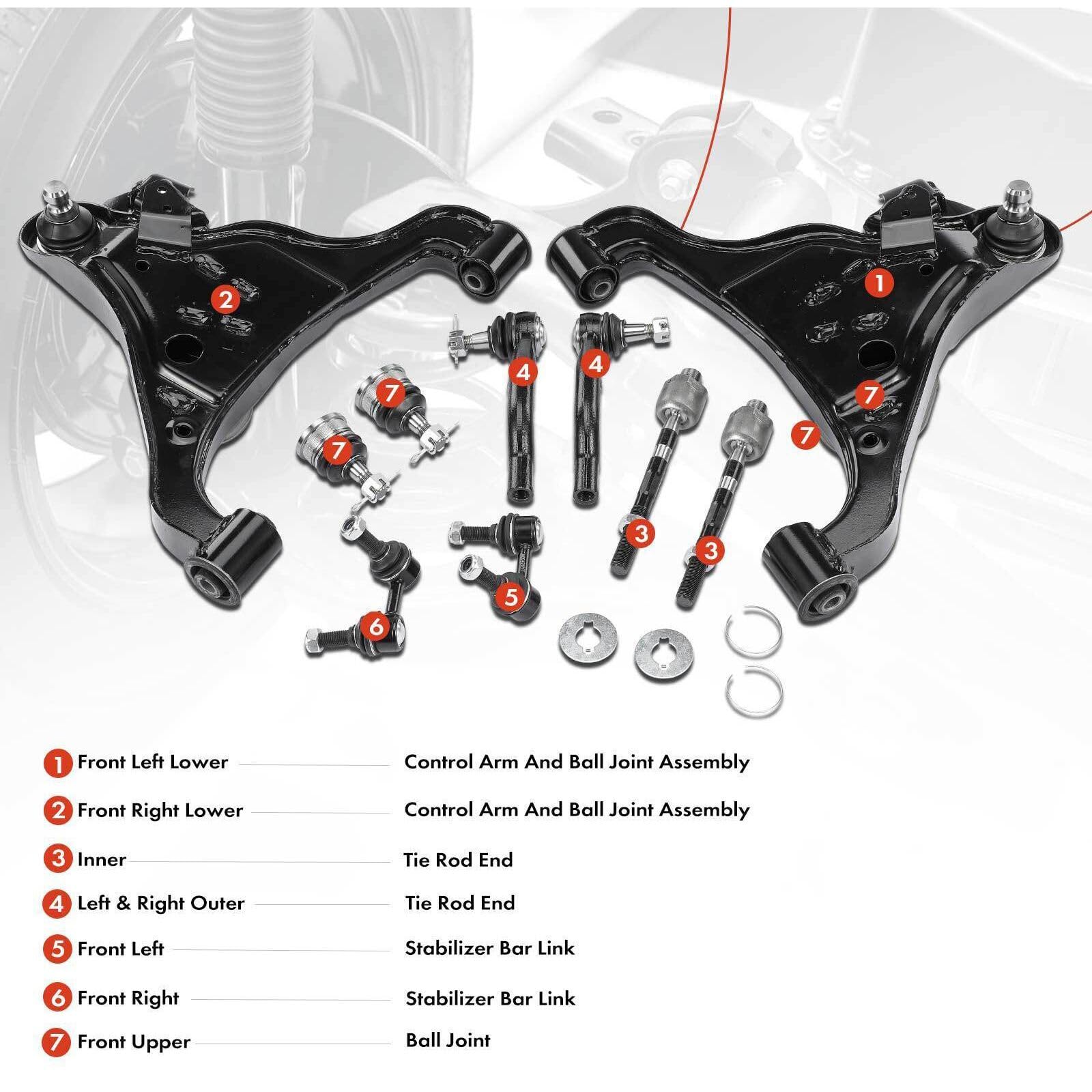 Amazon.com: LWCHUANG 10pcs Sway Bar Linkage Tie Rod End Control  