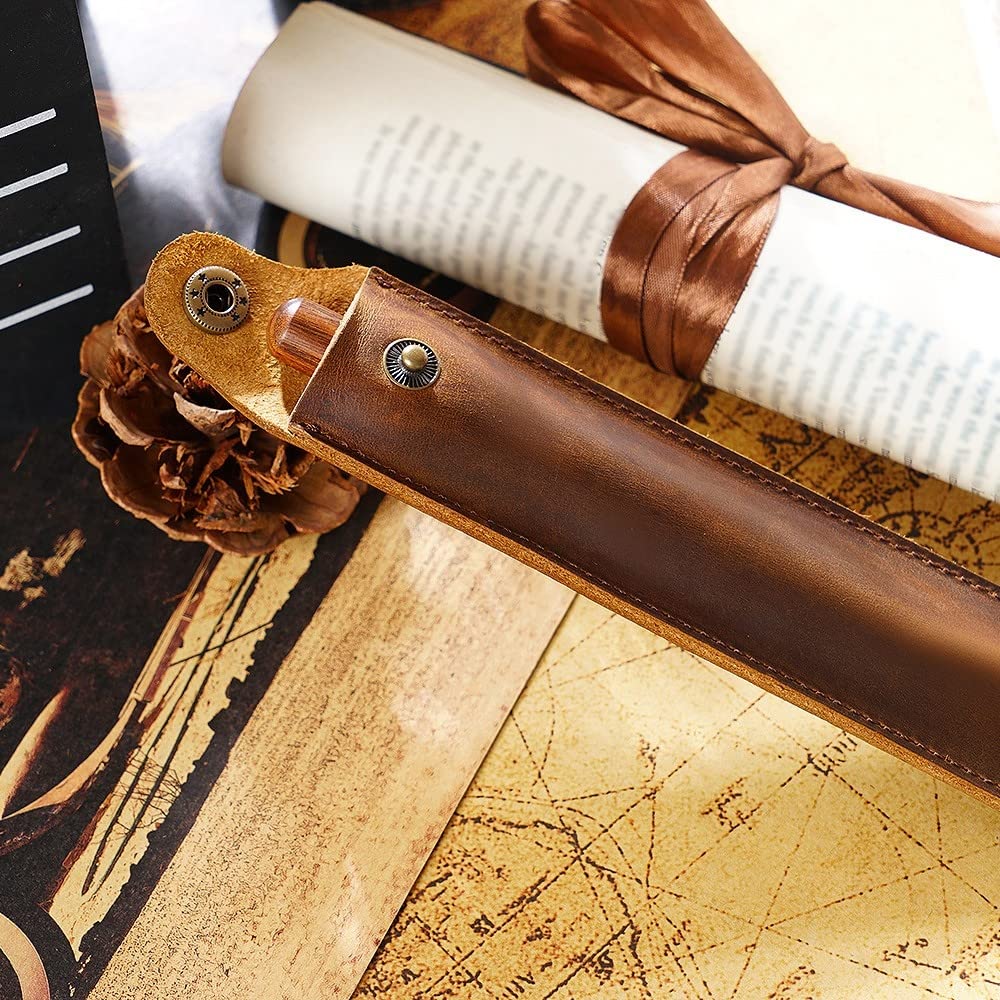 Leather Single Pen Cover, Retro Fountain Pen Pouch for Office - Image 4