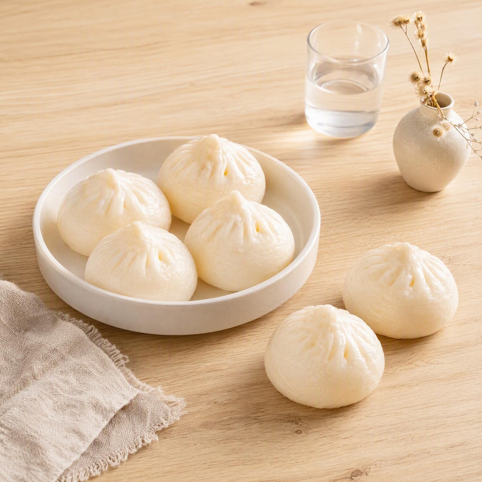 Alasum 5 pezzi di gnocchi artificiali al vapore farcito simulazione realistica cinese modello di cibo per casa cucina festa display decorazione puntello