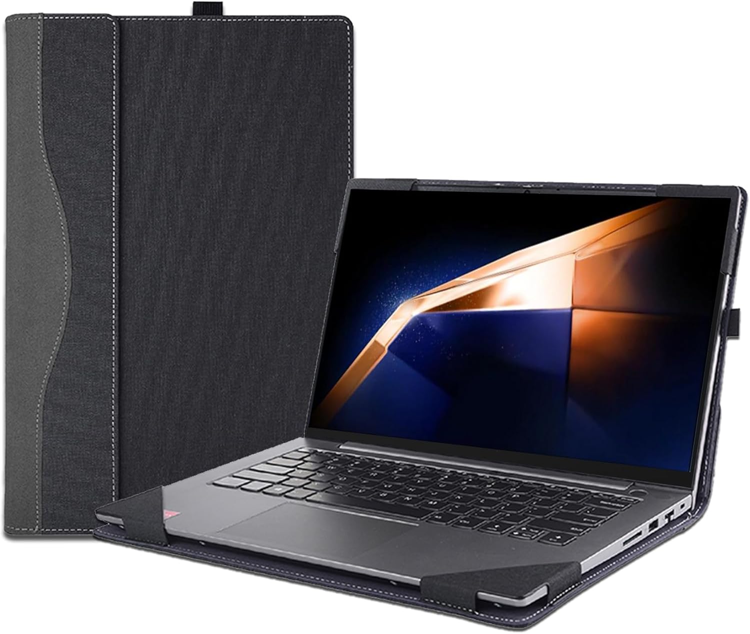 2024 New Laptop Case Cover for 16'' Samsung Galaxy Book4 Pro 360 & Samsung Galaxy Book4 Ultra & Samsung Galaxy Book4 Pro Sleeve,2 in 1 PU Leather Protective Bag (Dark Grey)