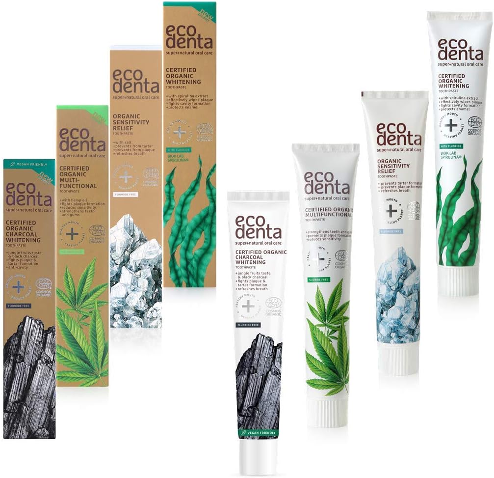 Ecodenta Cosmos Organic Toothpaste Multipack Whitening with Spirulina