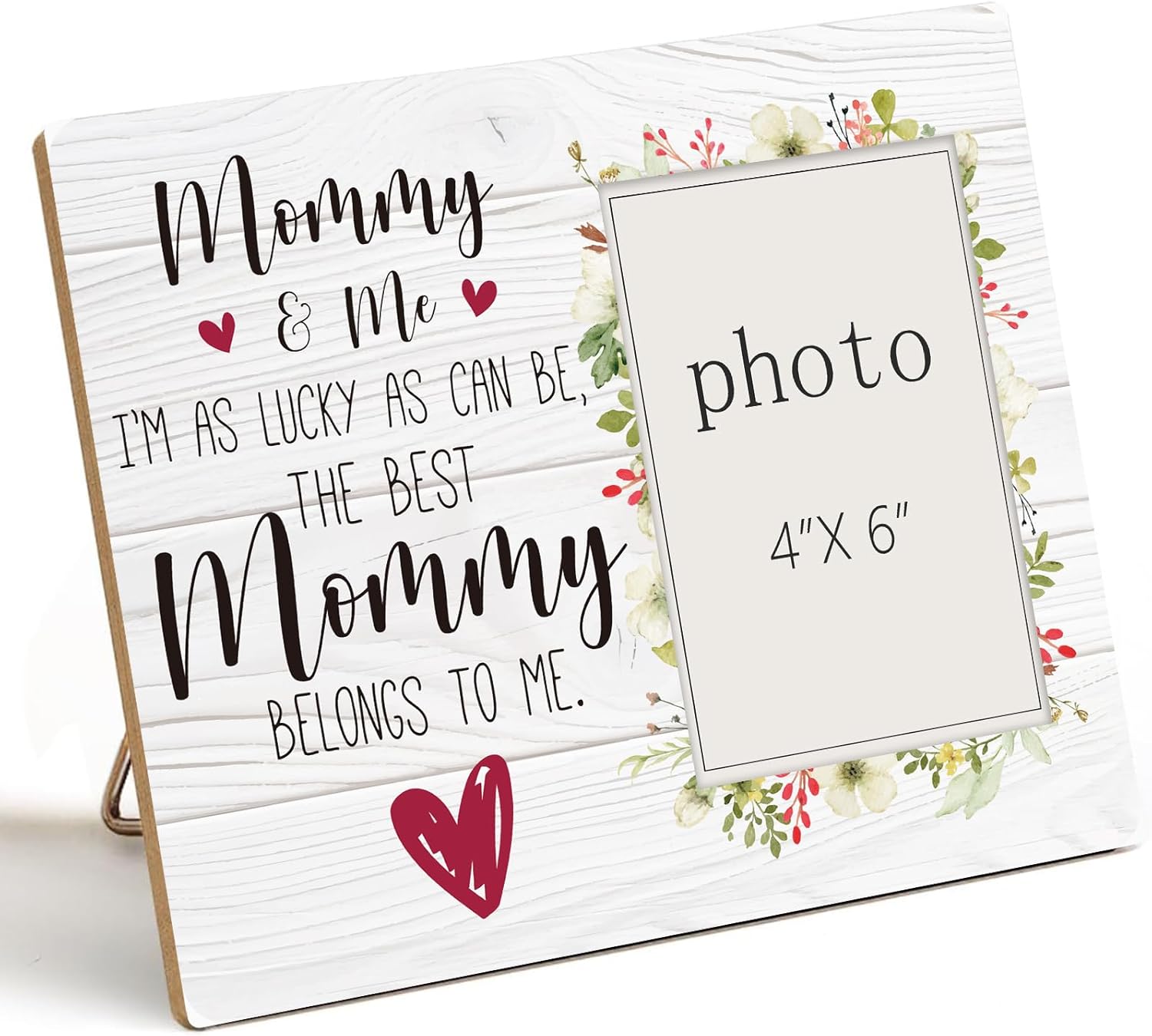 Mommy and Me Picture Frame - New Mom First Time Mom Gifts for Women, Mother Gift for Mother's Day Birthday Christmas, Wooden Photo Frame for Nursery Decor, Tabletop Wall Display (4x6 Inch Photo)