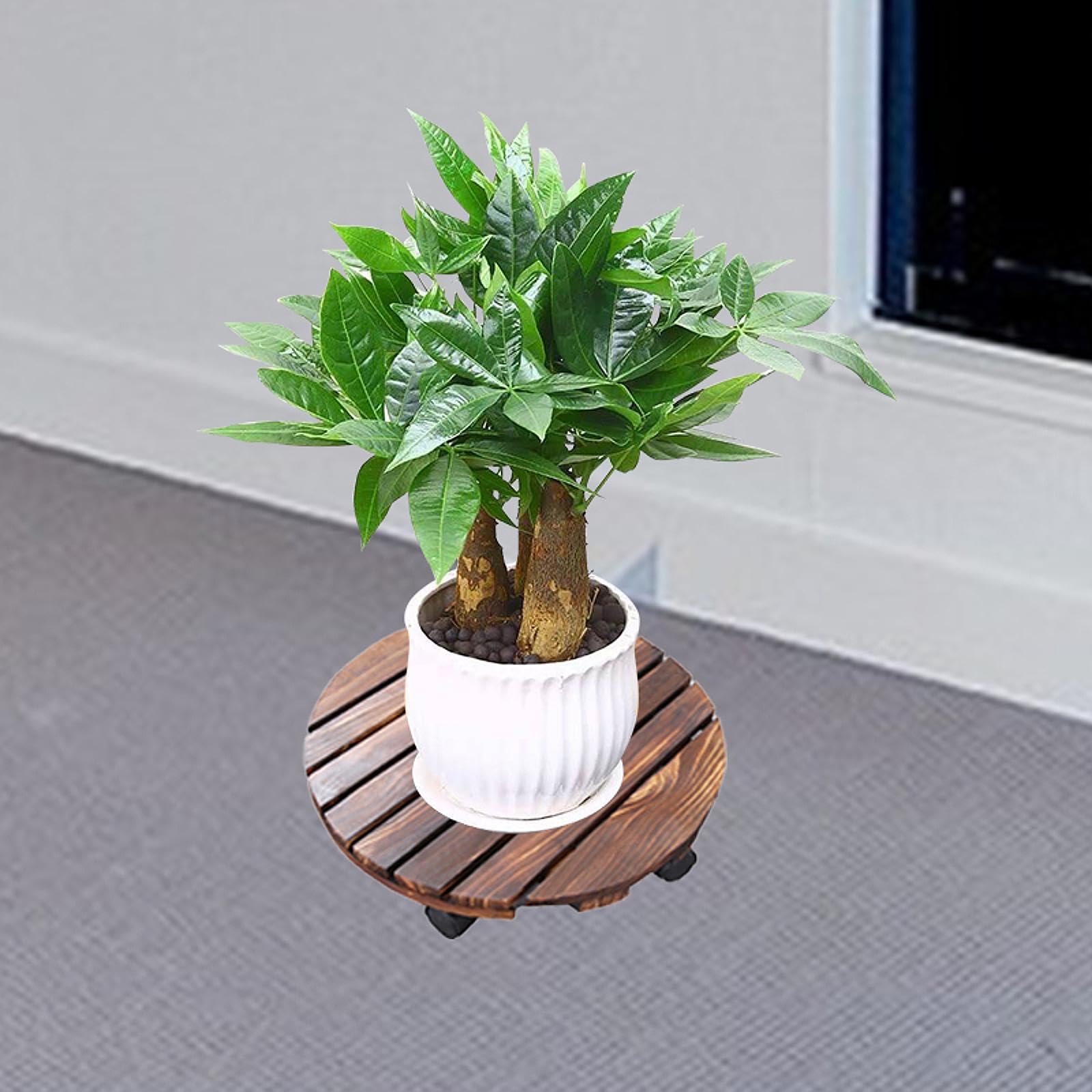 Portavaso con base girevole, per interni ed esterni, multifunzione, 25 cm, design a ruota