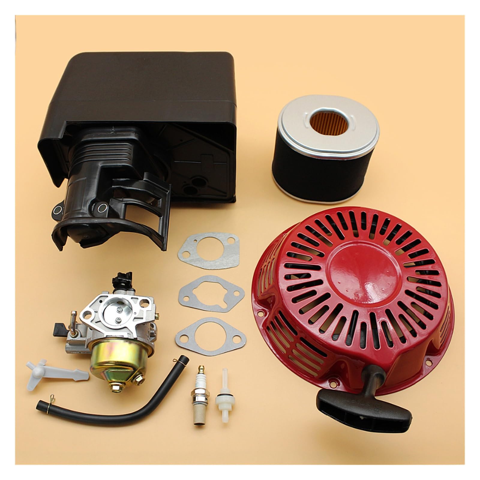 Conjunto de carcasa de filtro de aire de carburador de arranque for cortacésped generador de gasolina de motor GX390 188F 13HP 5KW 6.5KW