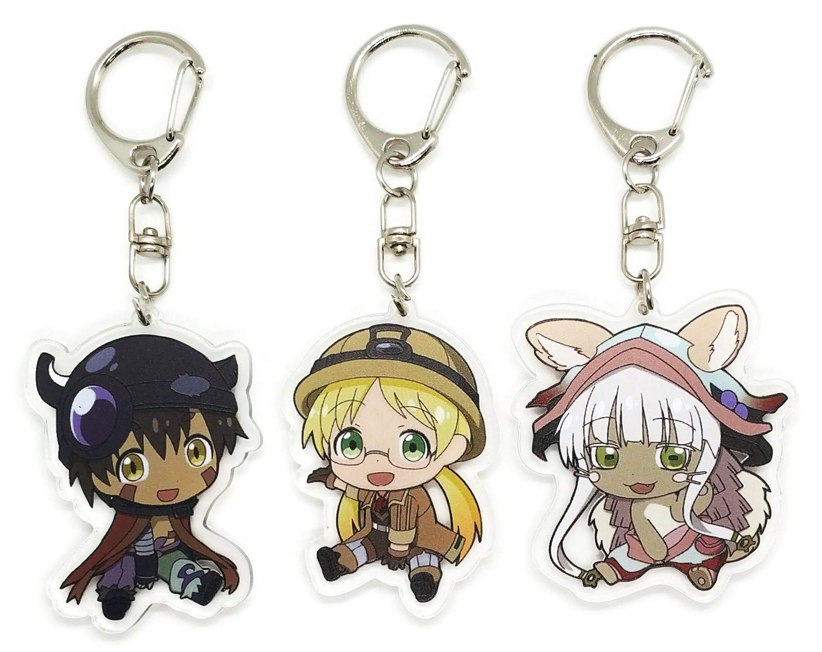 EBTY DREAMSSet of 3 Made Abyss Acrylic Keychain Regu, Riku, Nanachi v1, Multicolored