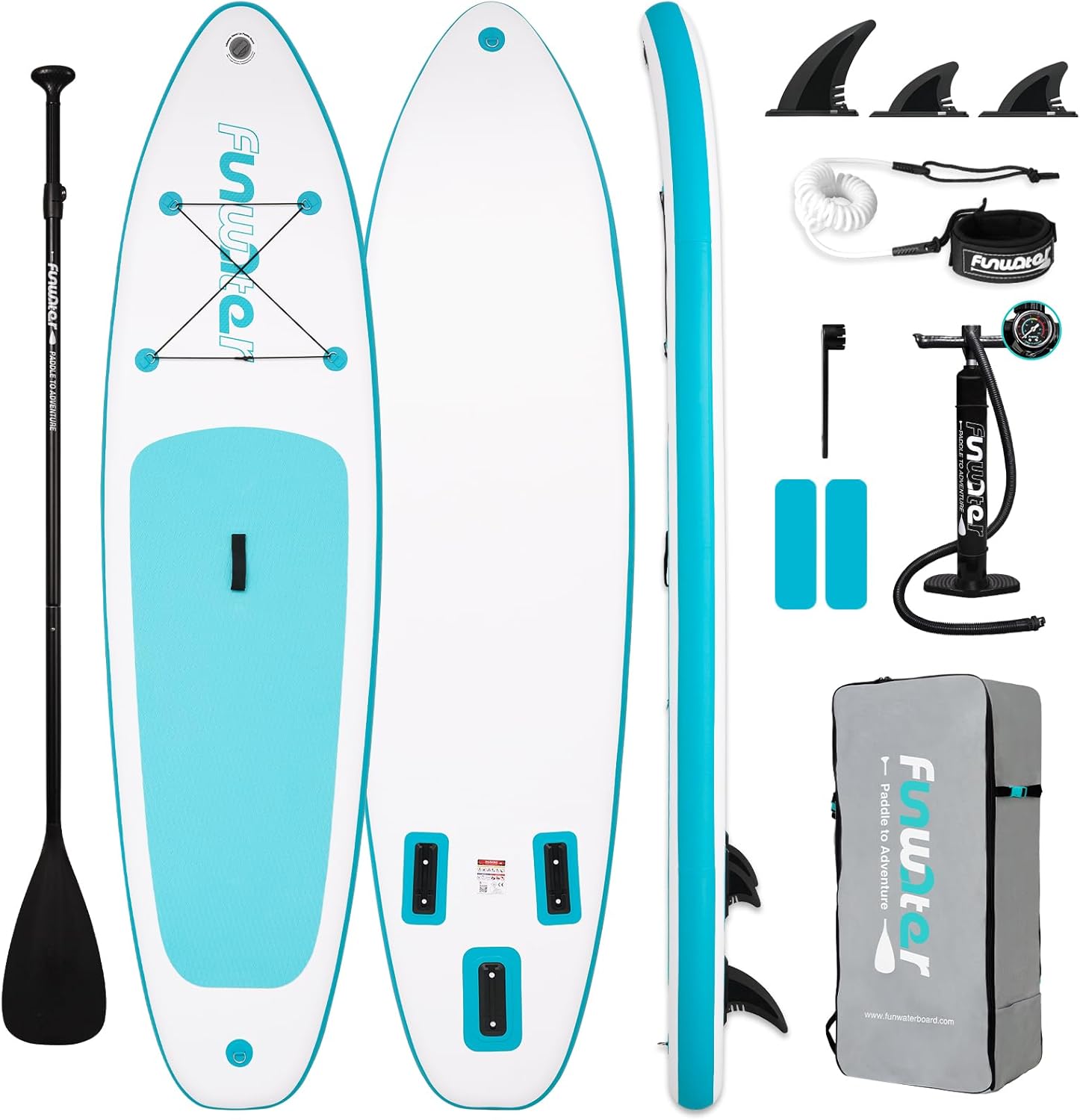 FunWater Inflatable Ultra-Light Stand Up Paddle Board for All Skill Levels with Premium SUP Paddleboard Accessories