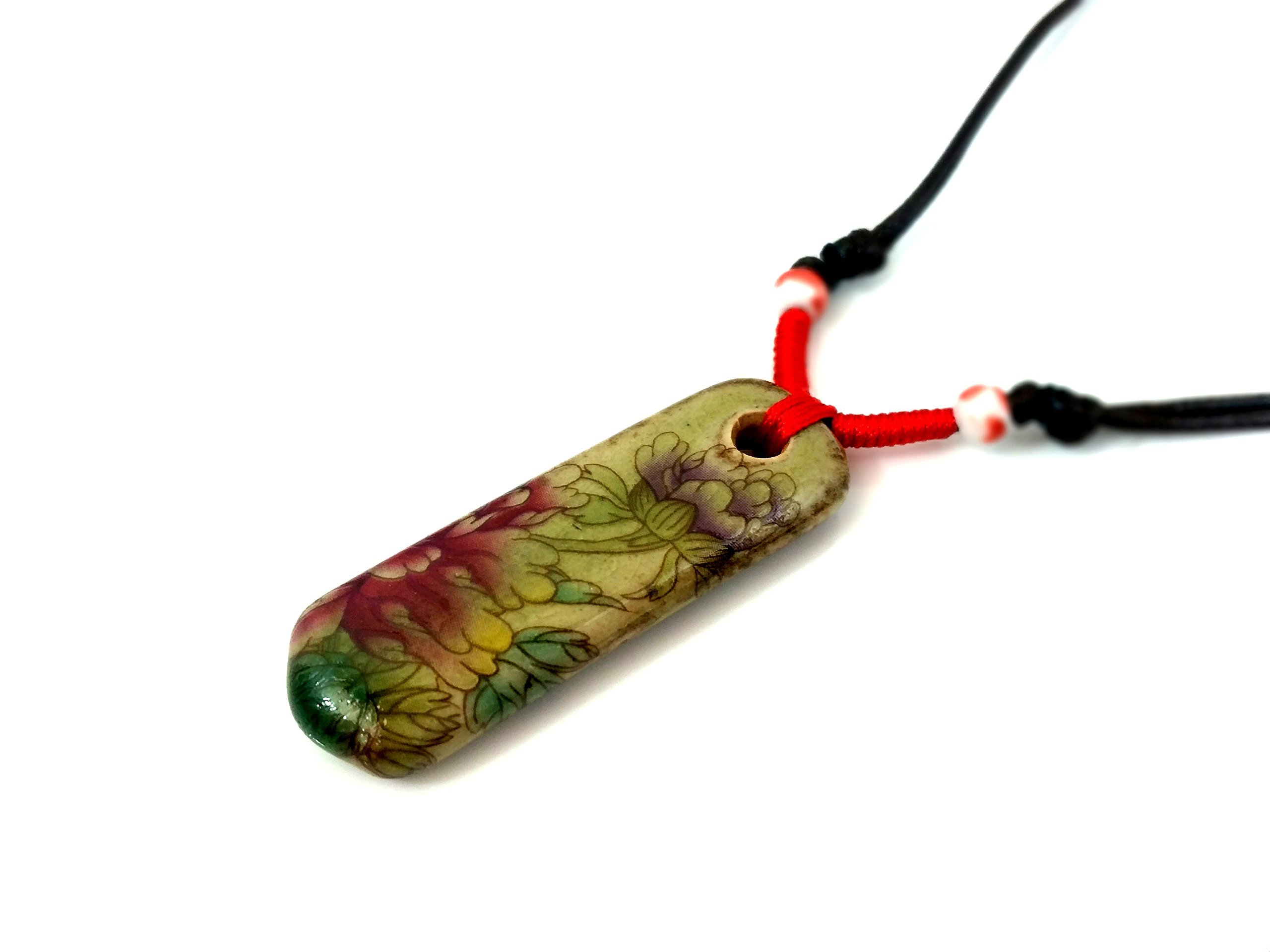 Bohemian Ethnic Style Handmade Chinese Floral Painting Green Pendant Necklace for Women Fashion Jewelry Gifts for Mom Gifts for Grandma Gifts Teen Girl Gifts Teacher Birthday Gifts-image-36