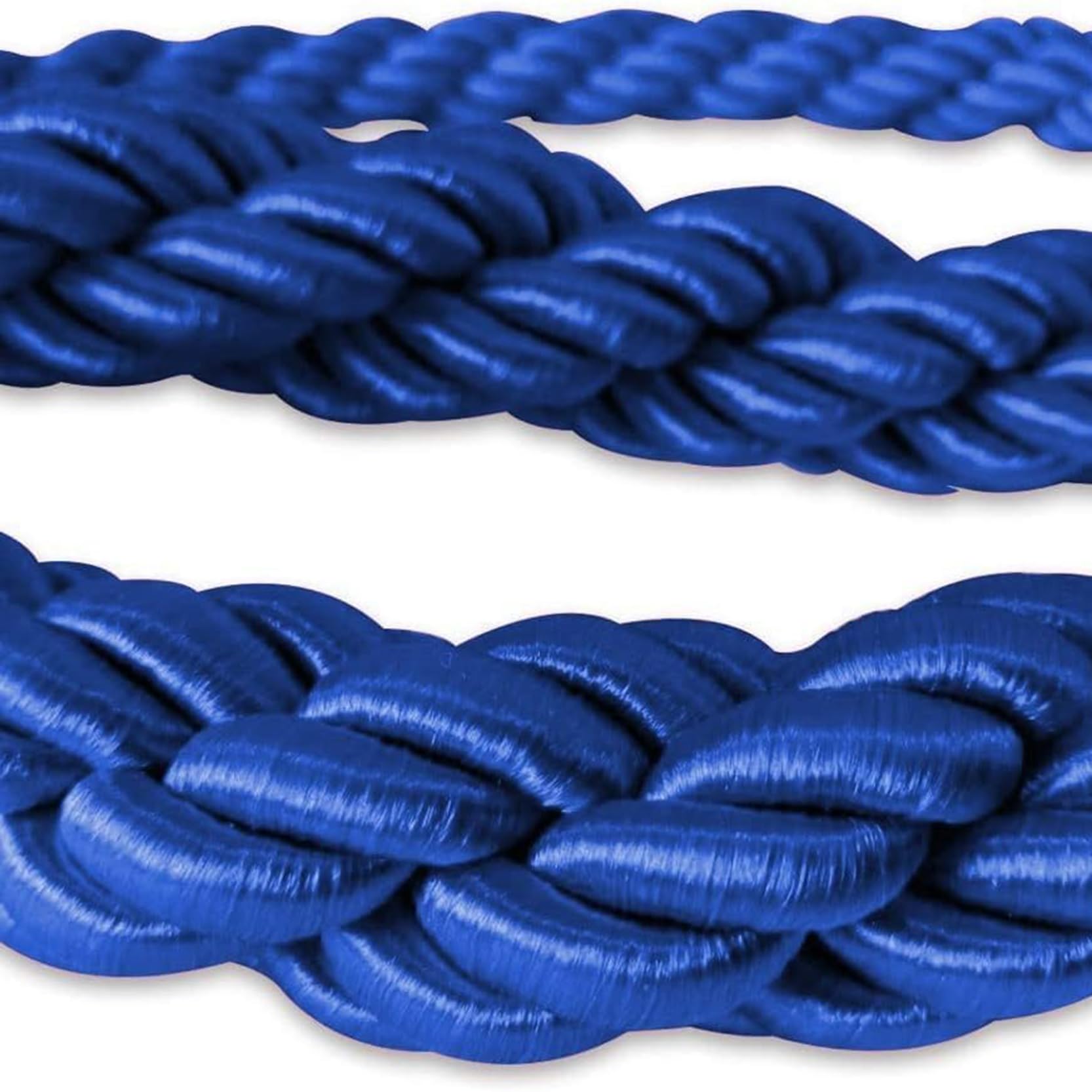 Corde de séparation de File d'attente en Chanvre tressé avec Crochets, Corde de barrière pour poteaux de signalisation Lors d'événements, Corde torsadée (100 cm, Fermoir argenté) - Solution