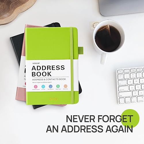 Miniatura 6 de Libreta de direcciones con pestañas alfabéticas, tapa dura de impresión grande para organizar contactos, práctica libreta de direcciones pequeña