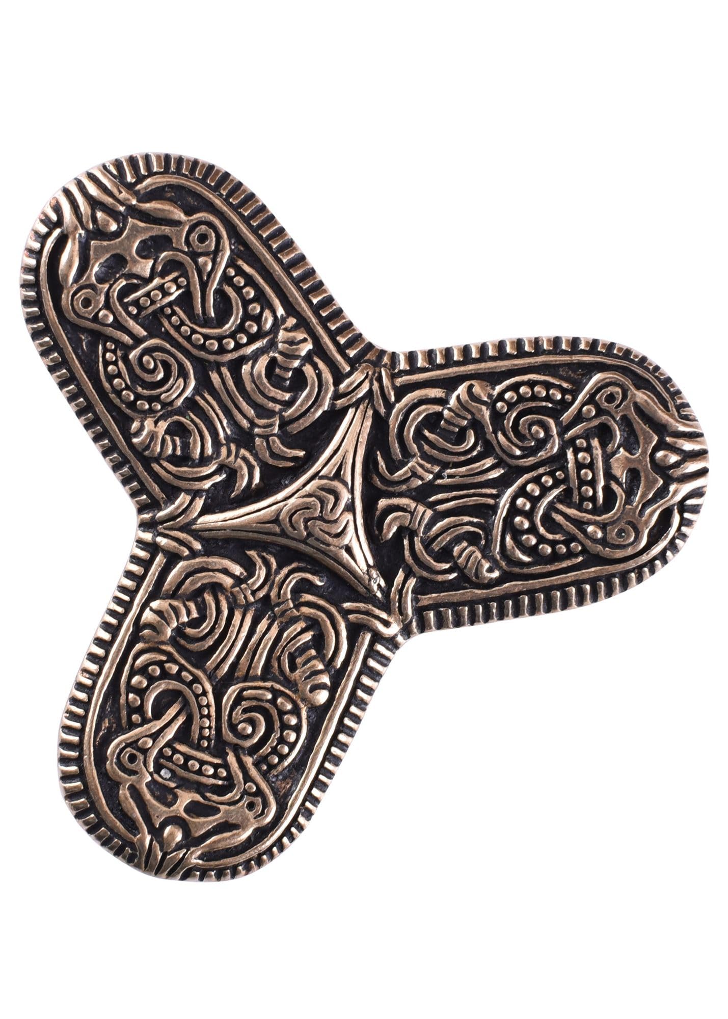 Battle-Merchant Spilla vichinga a forma di quadrifoglio Tranby con chiusura a panno, mistica spilla vichinga, gioielli vichinghi, diversi modelli