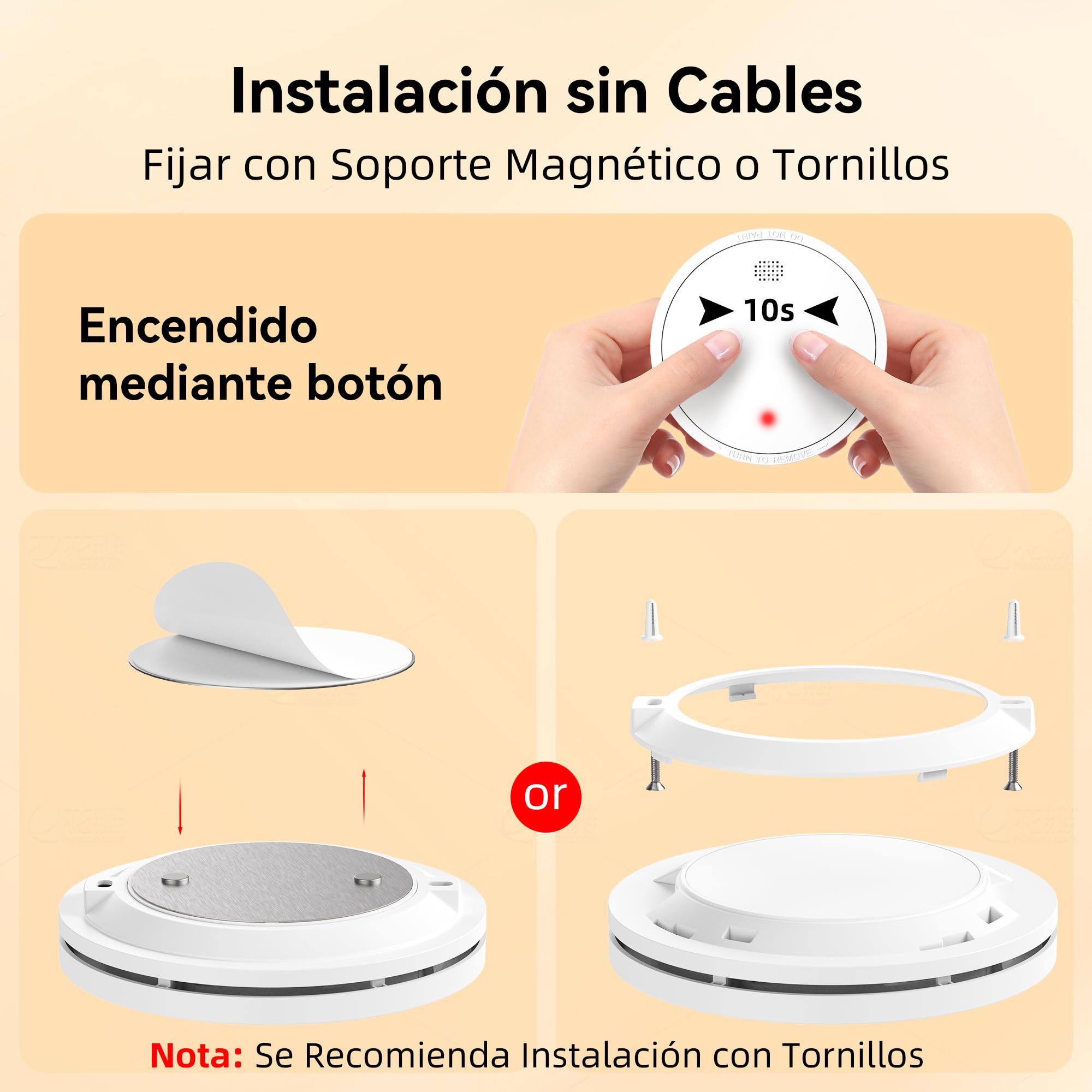 Detector de Humo con Batería de 10 Años, Alarma de Incendio con Indicador LED y Botón de Silencio, Alarma de Humo con Batería, Conforma al Estándar EN 14604, 6 Piezas