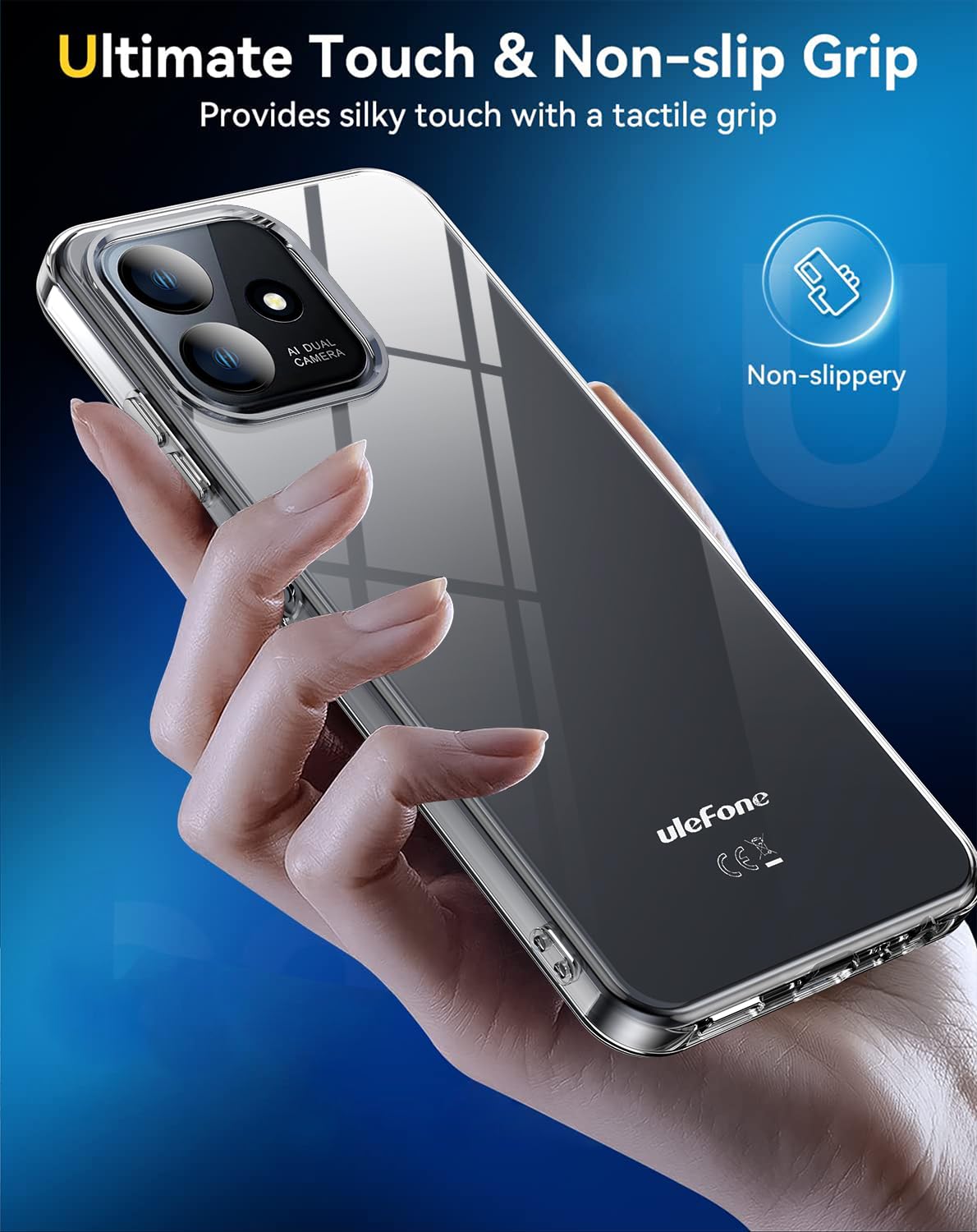 Accessorio Smartphone Protezione WXPPJ Custodia Per Ulefone Note 16 PRO, Anti-Ingiallimento Gel Case Protettiva, AntiGraffio Silicone Morbida TPU Ultra Sottile Trasparente Bumper Cover Silicone TPU Trasparente
