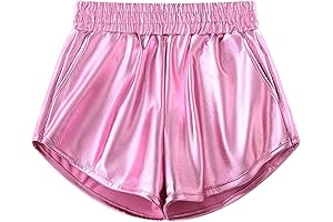 Sparkle and Shine: Pink Metallic Shorts for Girls