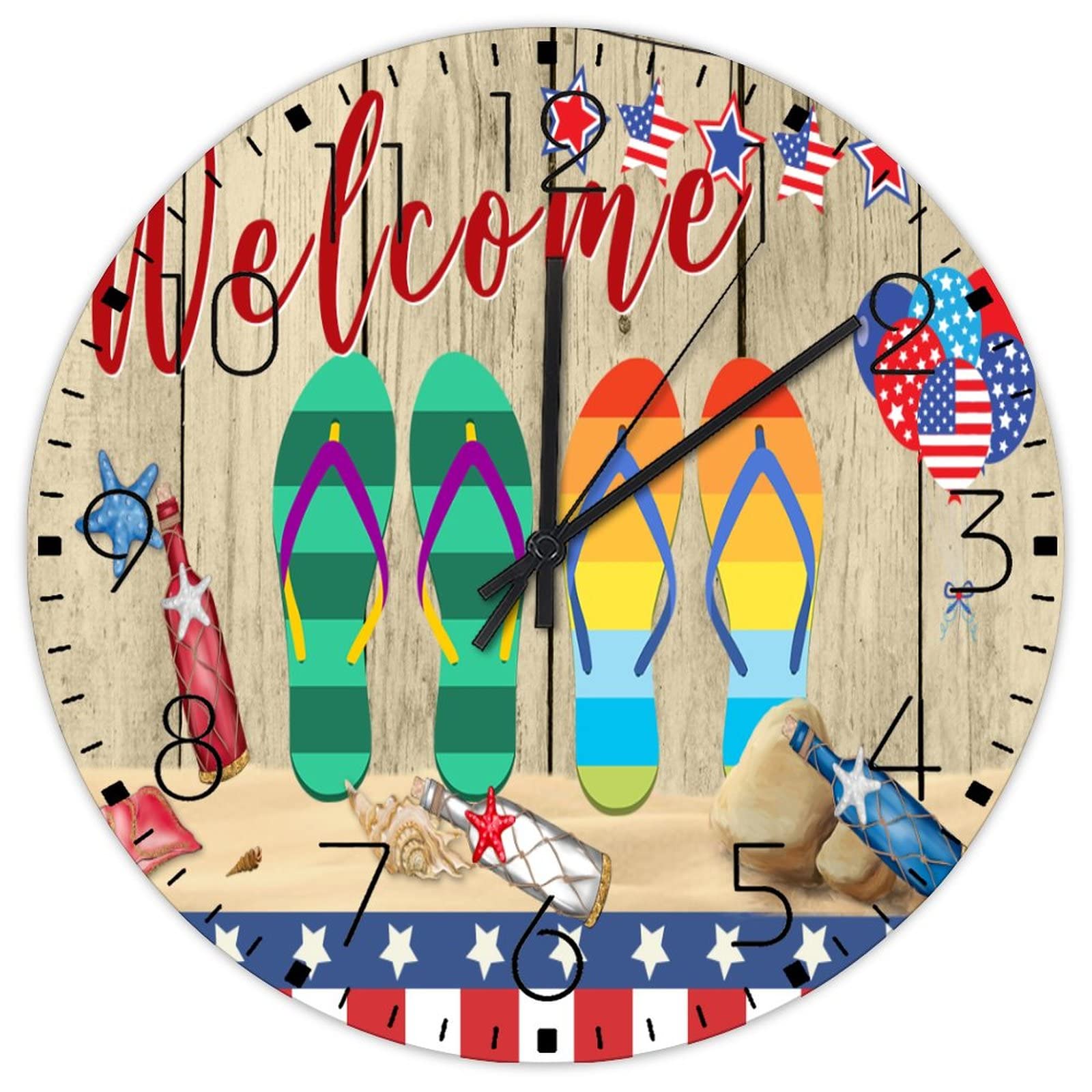 Horloge murale en bois 38,1 cm décoration artisanale style campagne