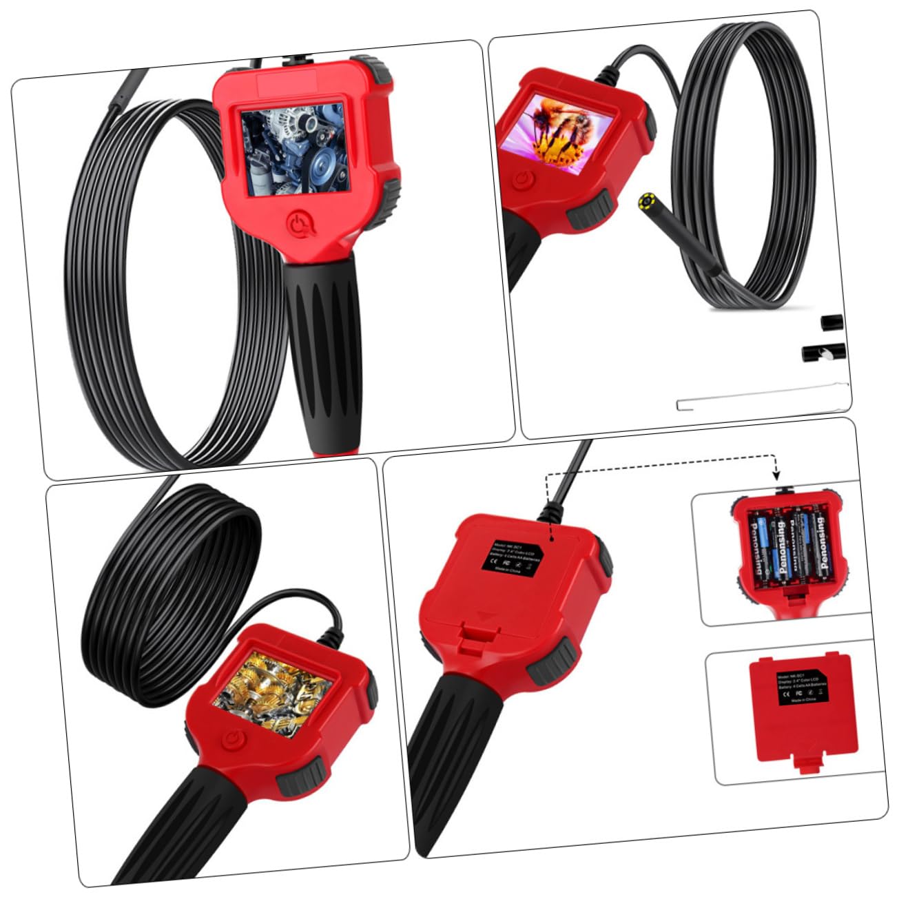 1set Industrial Digital Borescope Inspection Camera Portable Hd Display for Automotive Pipeline and Underwater Inspections