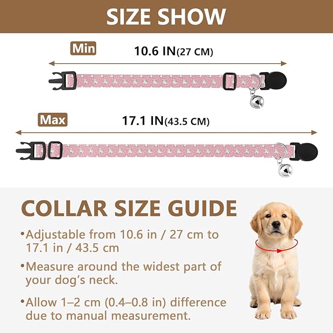 Collar para Gato y Perro Pequeño con Campana, Ajustable 2 Pack miniatura 4