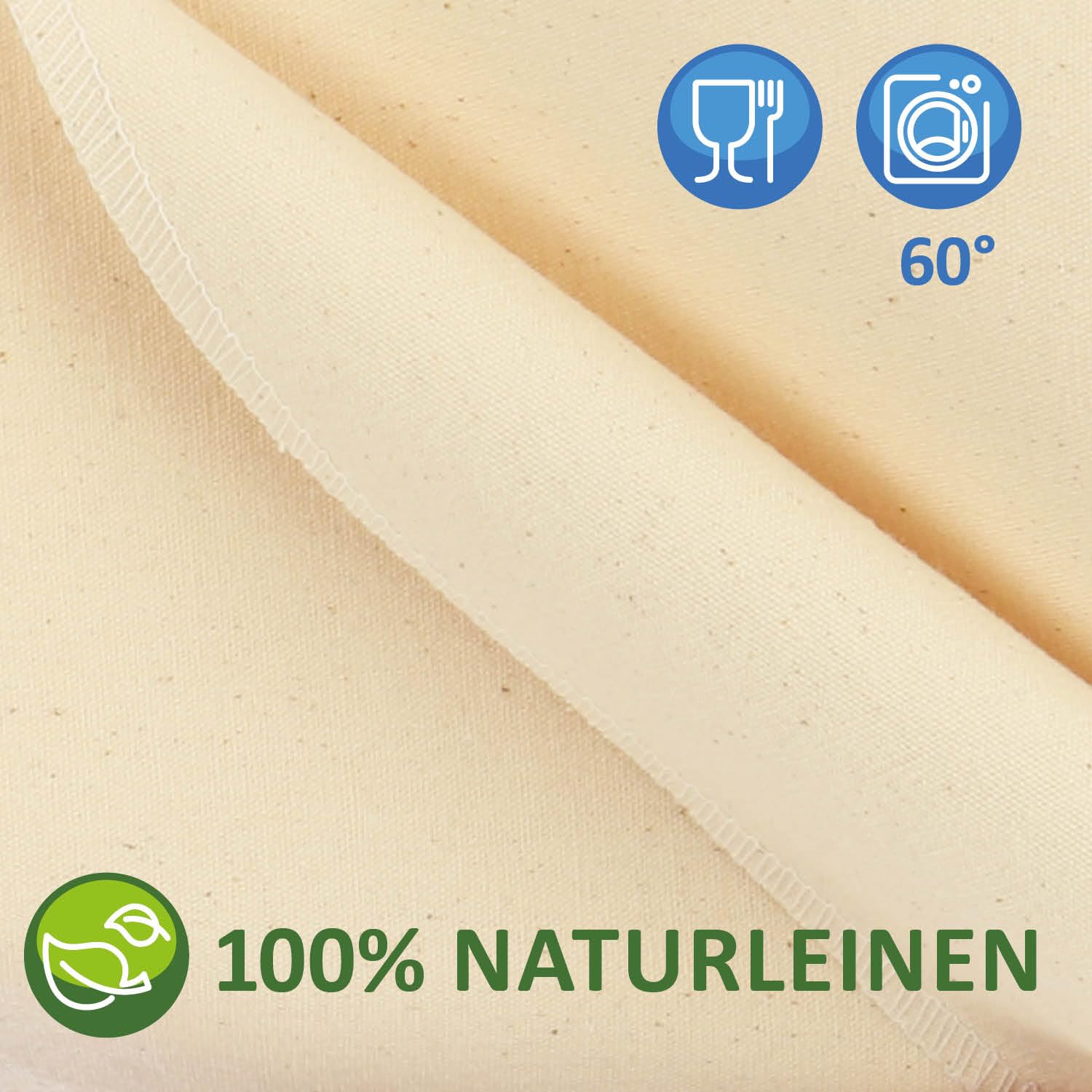Panno da forno di alta qualità per cuocere il pane, in 100% lino naturale non trattato, per pasta baguette, 2 pezzi (75 x 45 cm