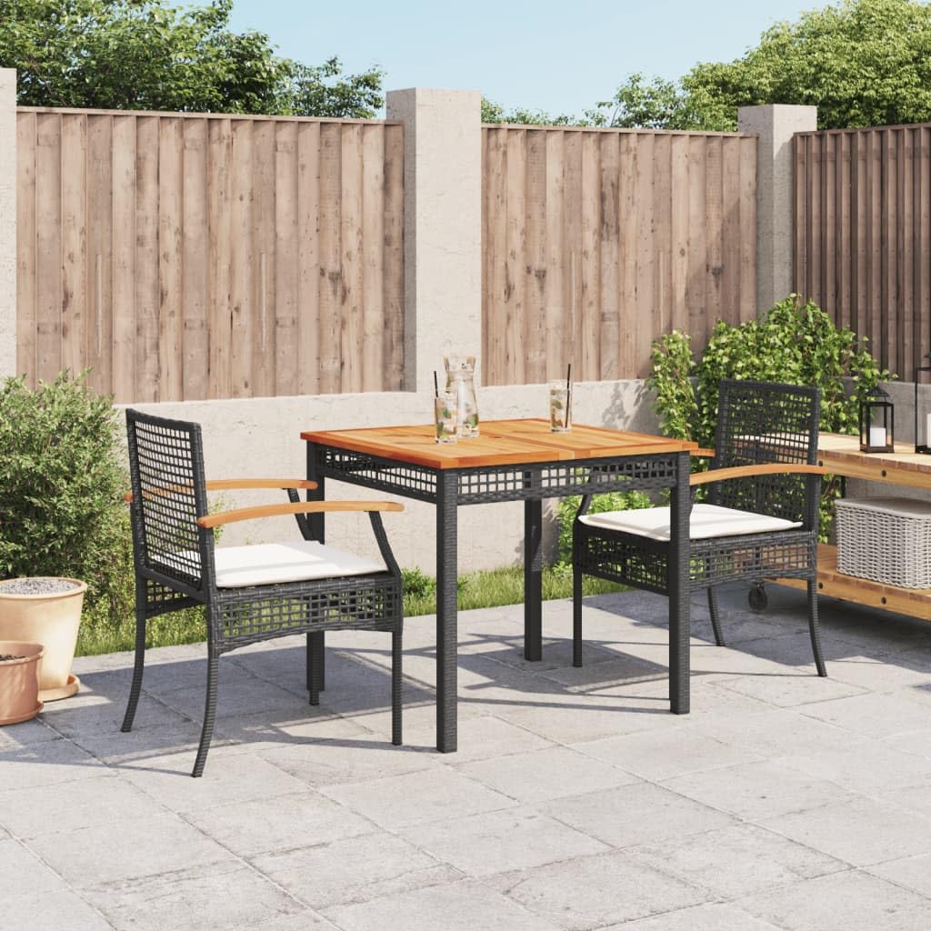 Salon de jardin en rotin synthétique durable et table en acacia massif