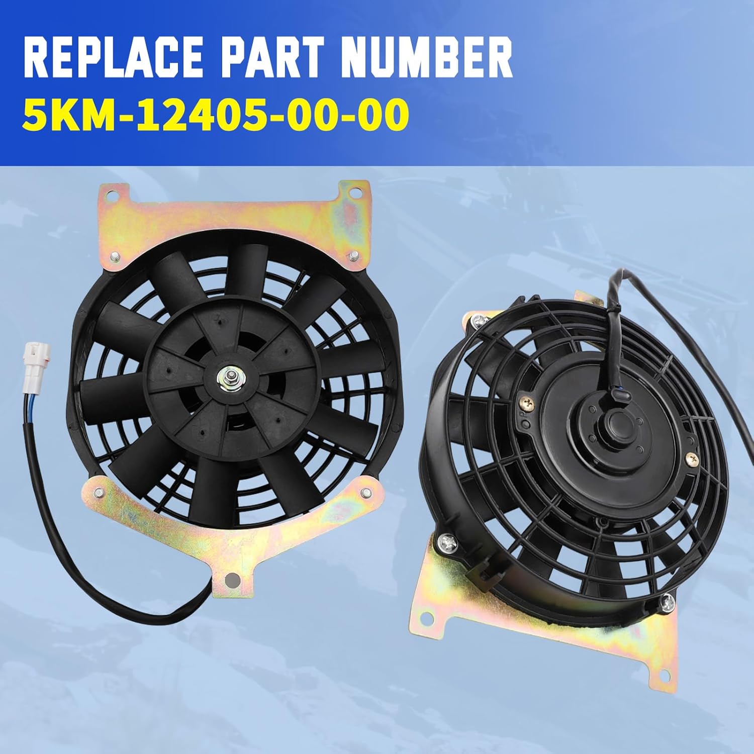 Electric Radiator Cooling Fans Motor for Yamaha Grizzly 660 4X4 YFM660F 2002-2008, Radiator Fan Motor Replaces for 5KM-12405-00-00