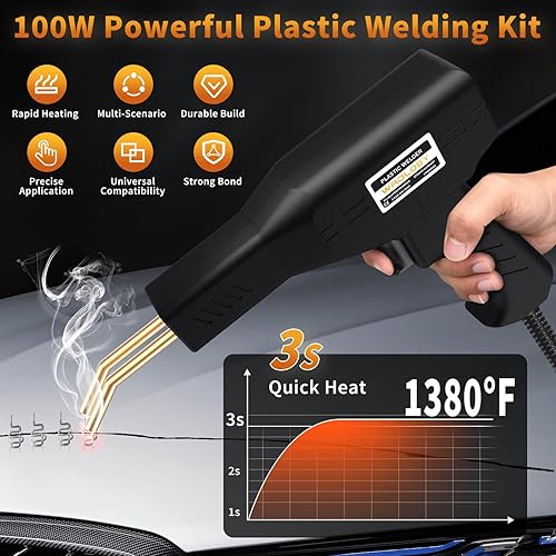 Miniatura 3 de Soldador de plástico, 1200 grapas, kit de soldadura de plástico, imprescindible para bricolaje, encendidoapagado instantáneo, kit de soldador,