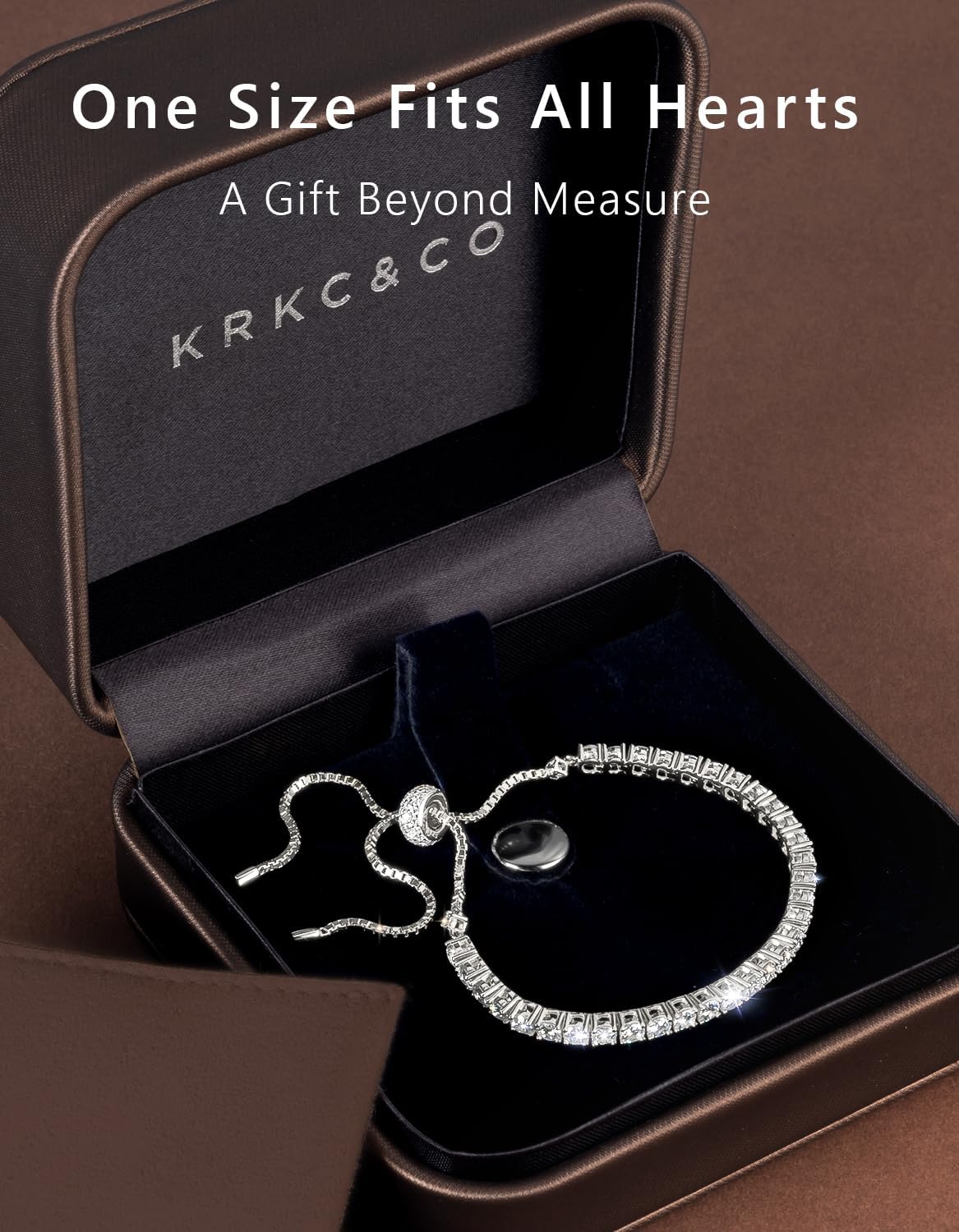 KRKC&CO Moissanite Bolo Tennis Bracelets for Women, 1.6-8.0 ct.tw, Adjustable Length S925 Sterling Silver, Christmas Gifts for Her, Luxury Box, 2/3/4mm D Color VVS1 White/14K/24K/Rose Gold Plated - Image 5