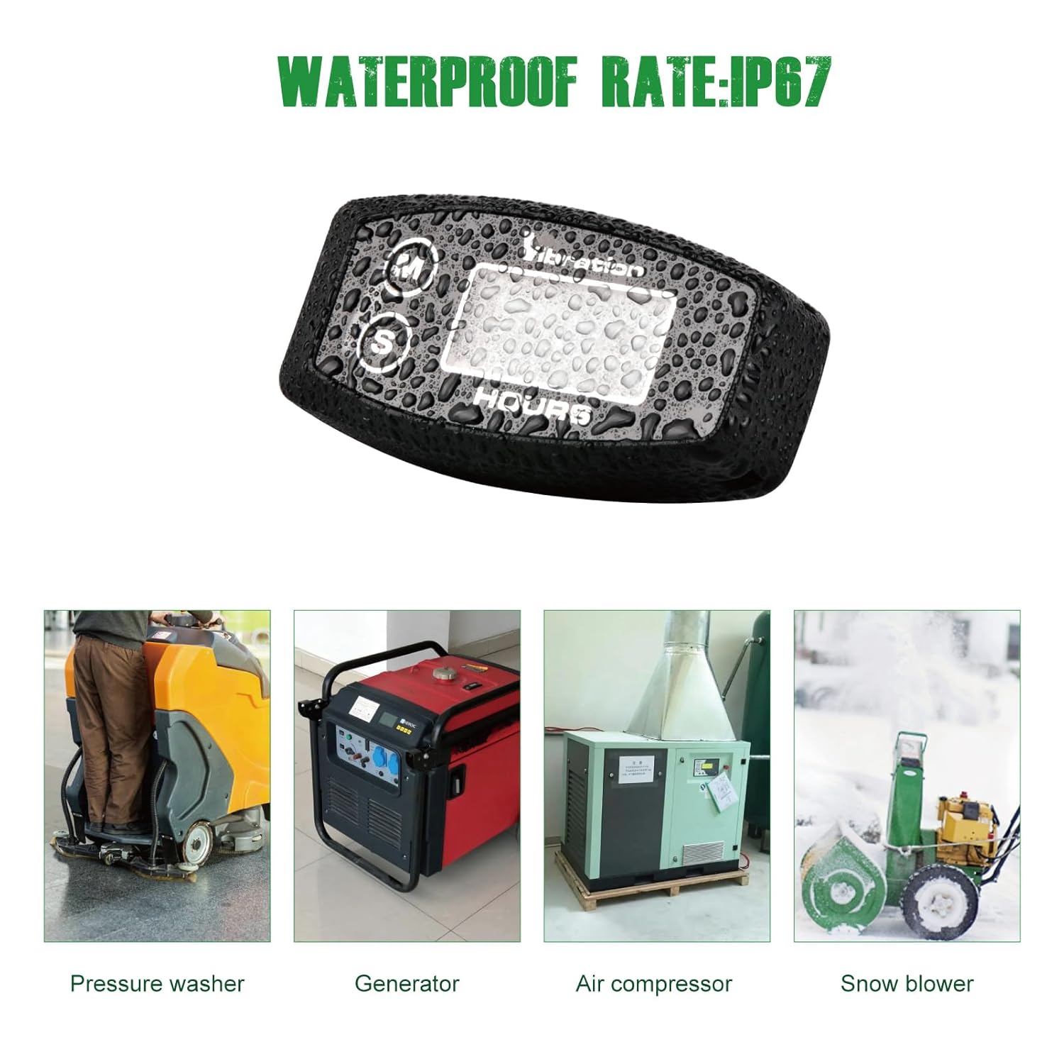 Yooreal 振動運転時間カウンター、ユーザーシャットオフ防水 ガス/ディーゼル/電気モータージェネレーター コンプレッサー オー