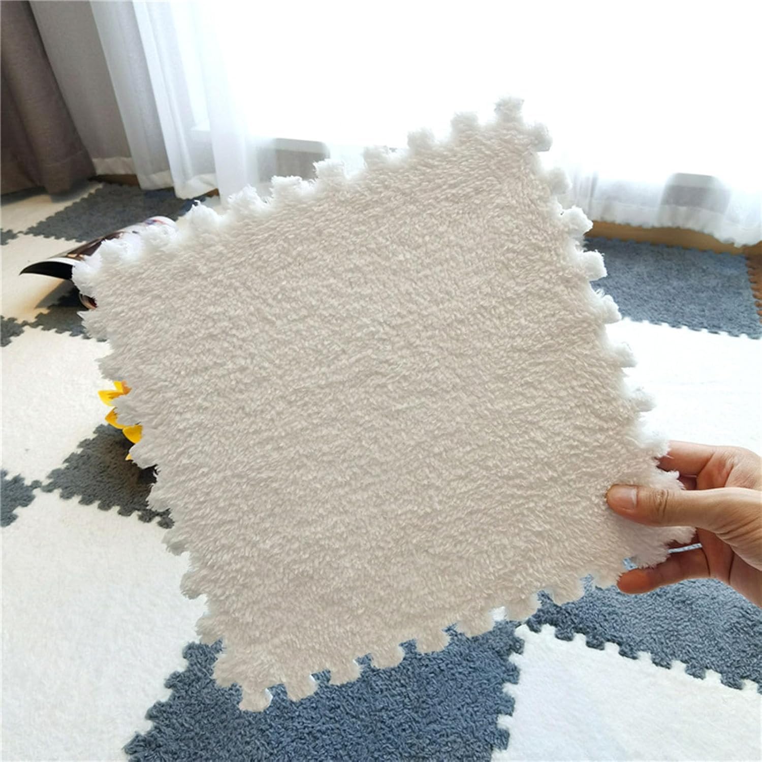 Tapetes de espuma lavables y cortables con felpa entrelazada de 100 uds