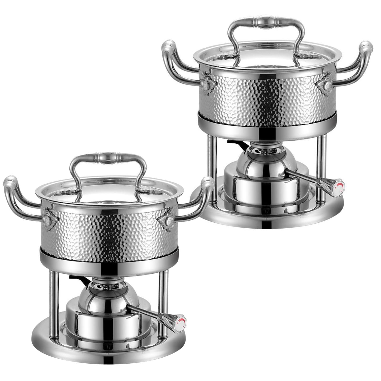 Poêle à fondue portable et chauffe-plat de buffet à thermostat alimentaire stable lot de 2