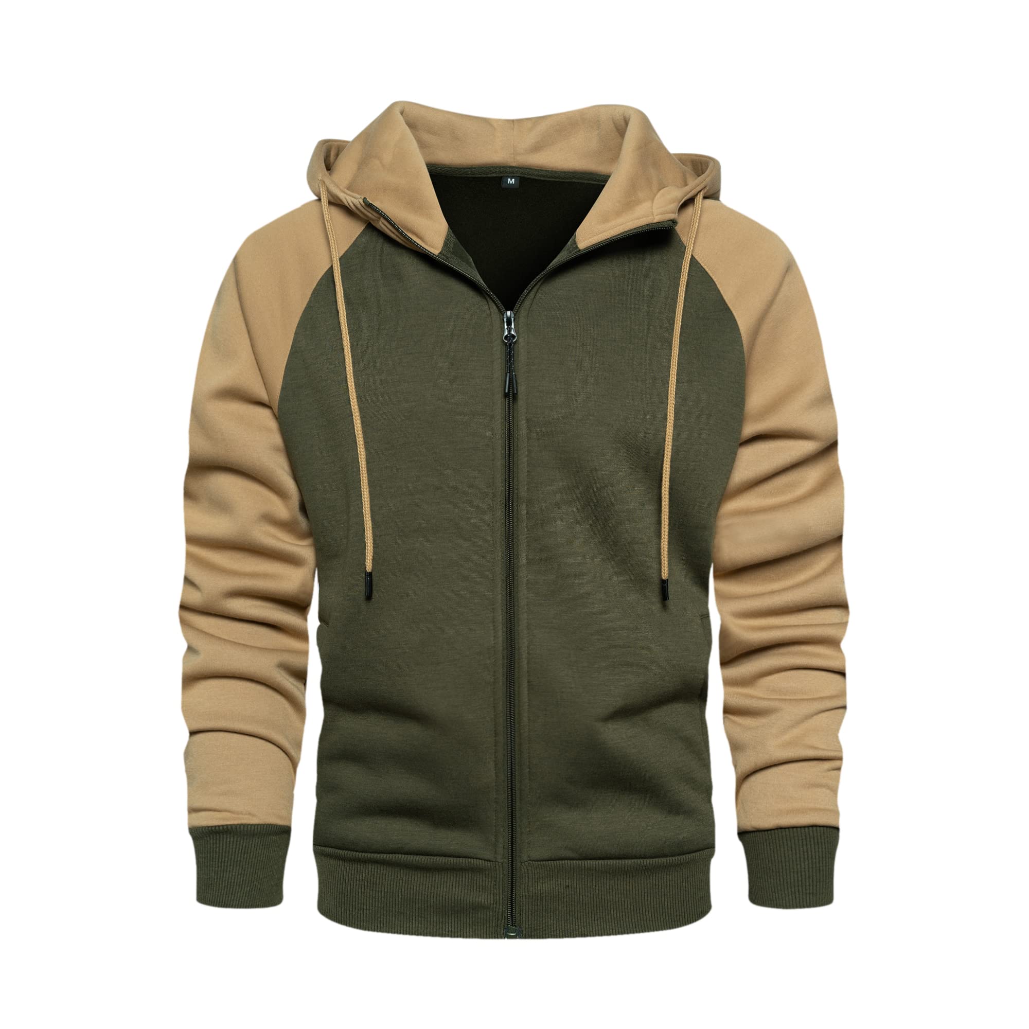 MANTORS Mens Fleece Jackets Contrast Hoodies Lightweight Sweatshirt Color Block Jacket Coats