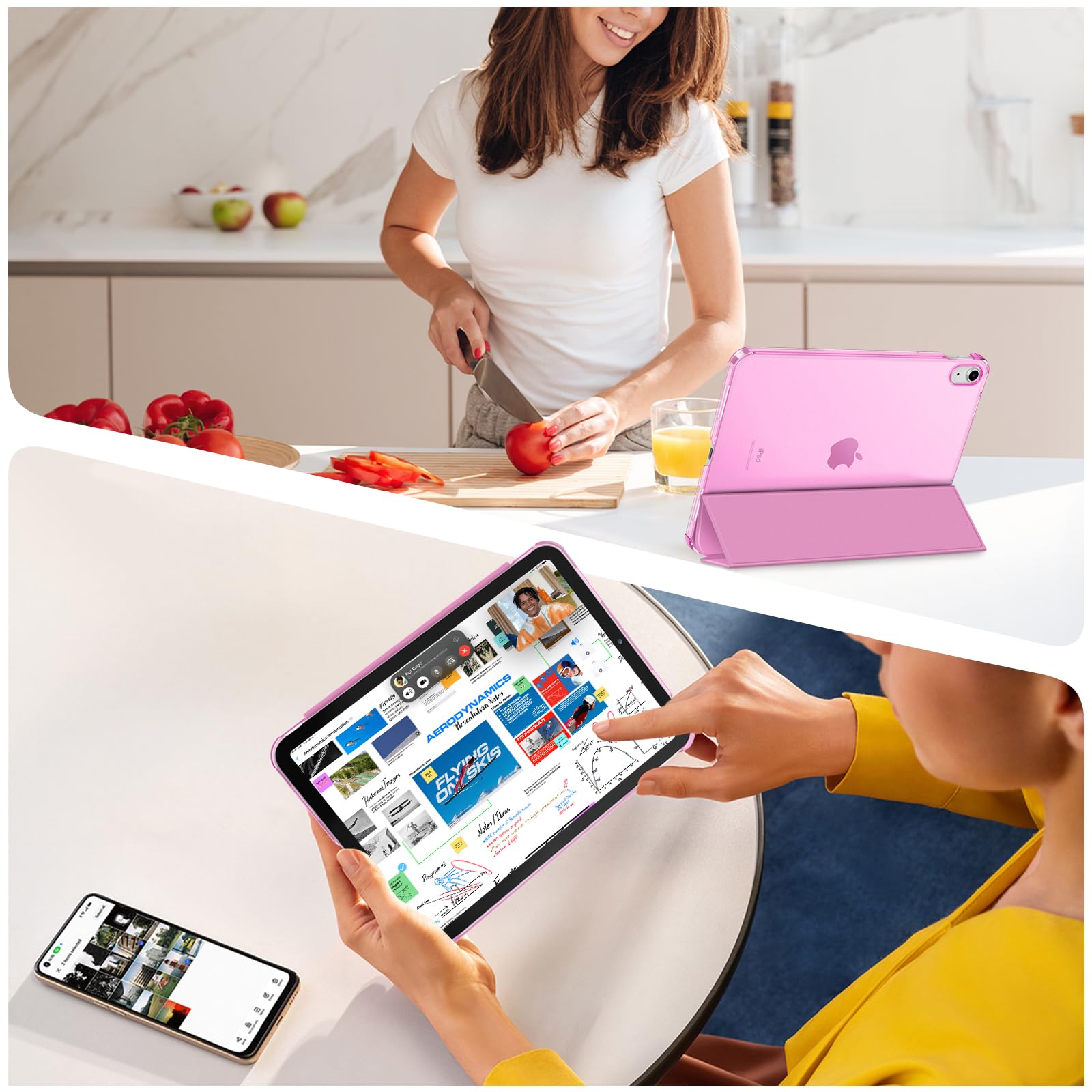 Fintie Hülle für iPad (A16) 11. Generation/iPad 10. Gen, Lilac Rosa – Ansicht 8