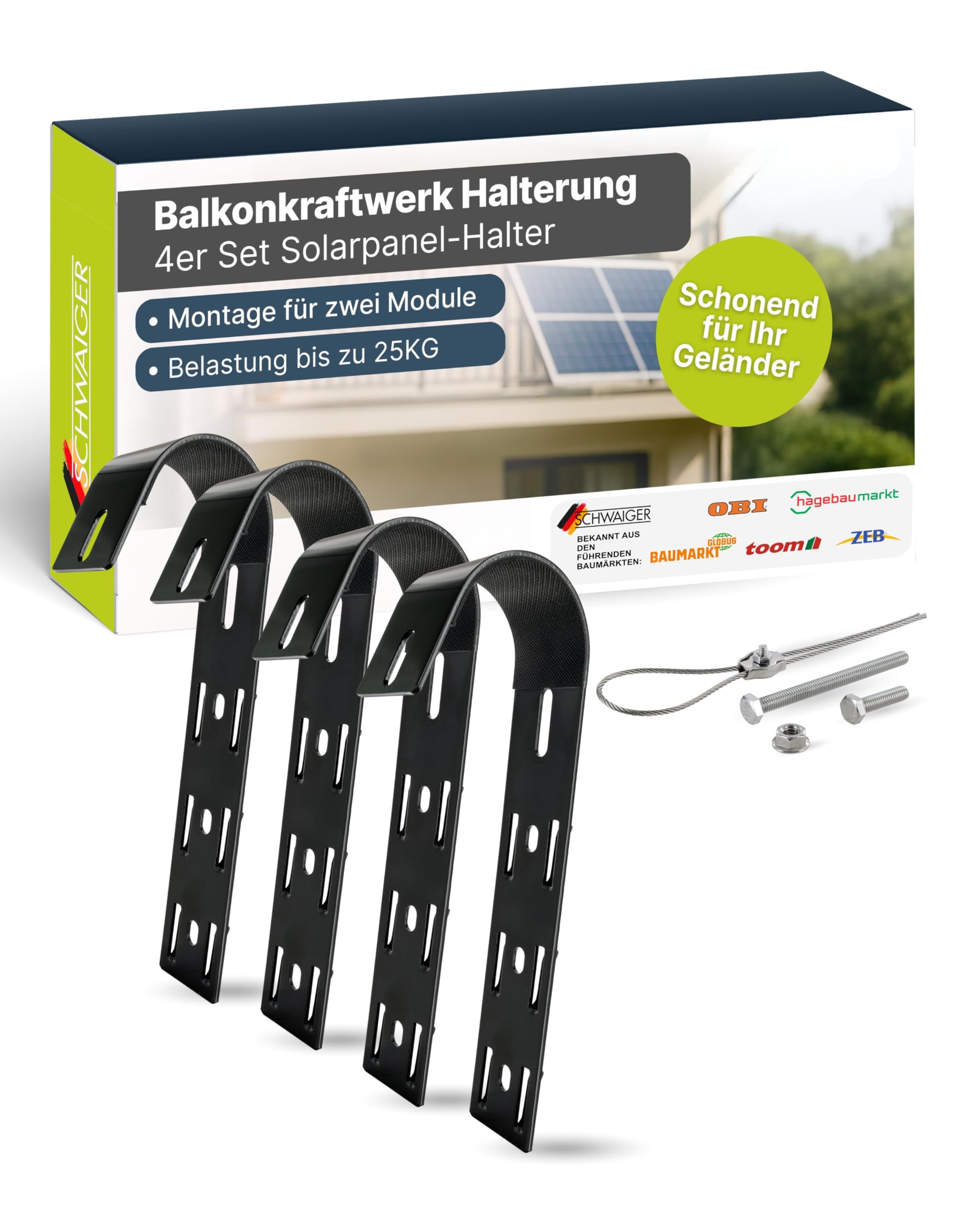 Profi Solarmodul Halterung für Balkon und Geländer Profi Solarmodul Halterung für Balkon und Geländer