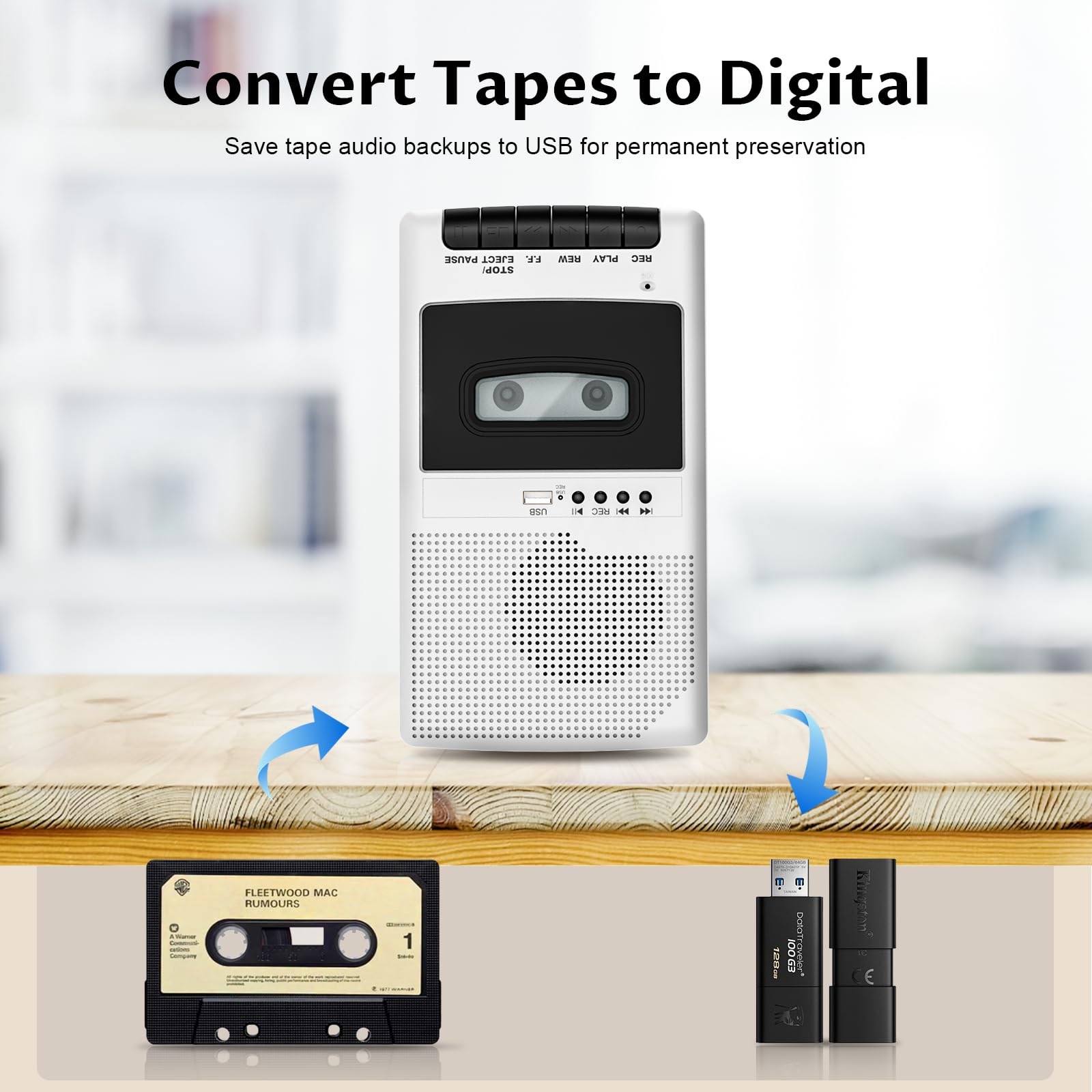 Amazon.co.jp: ポータブルカセットプレーヤー、デジタルカセット