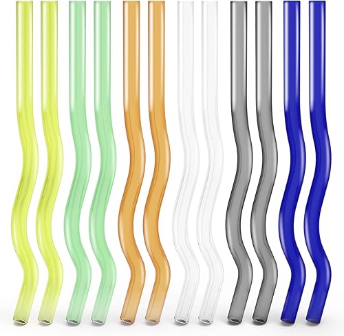 OTXEER - 612 tubos de vidrio de 0.394 in de diámetro exterior y 8 pulgadas de largo, tubos de vidrio soplado industrial, no rectos, reutilizables,