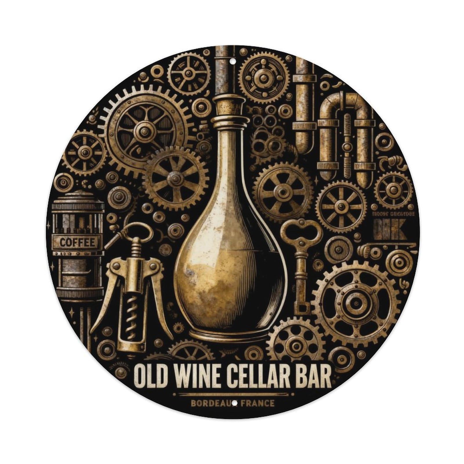OLD WINE CELLAR BAR Metal Tin Sign Plaque
