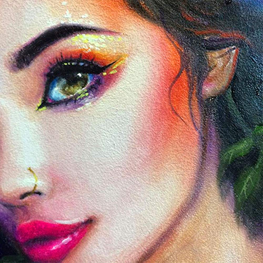 ABEUTY Kit Pittura A Mosaico 5D Con Strass, Rosa Viola Mezzo Viso, Quadro Fai Da Te 30x40 Cm, Diamanti Rotondi, Tela HD