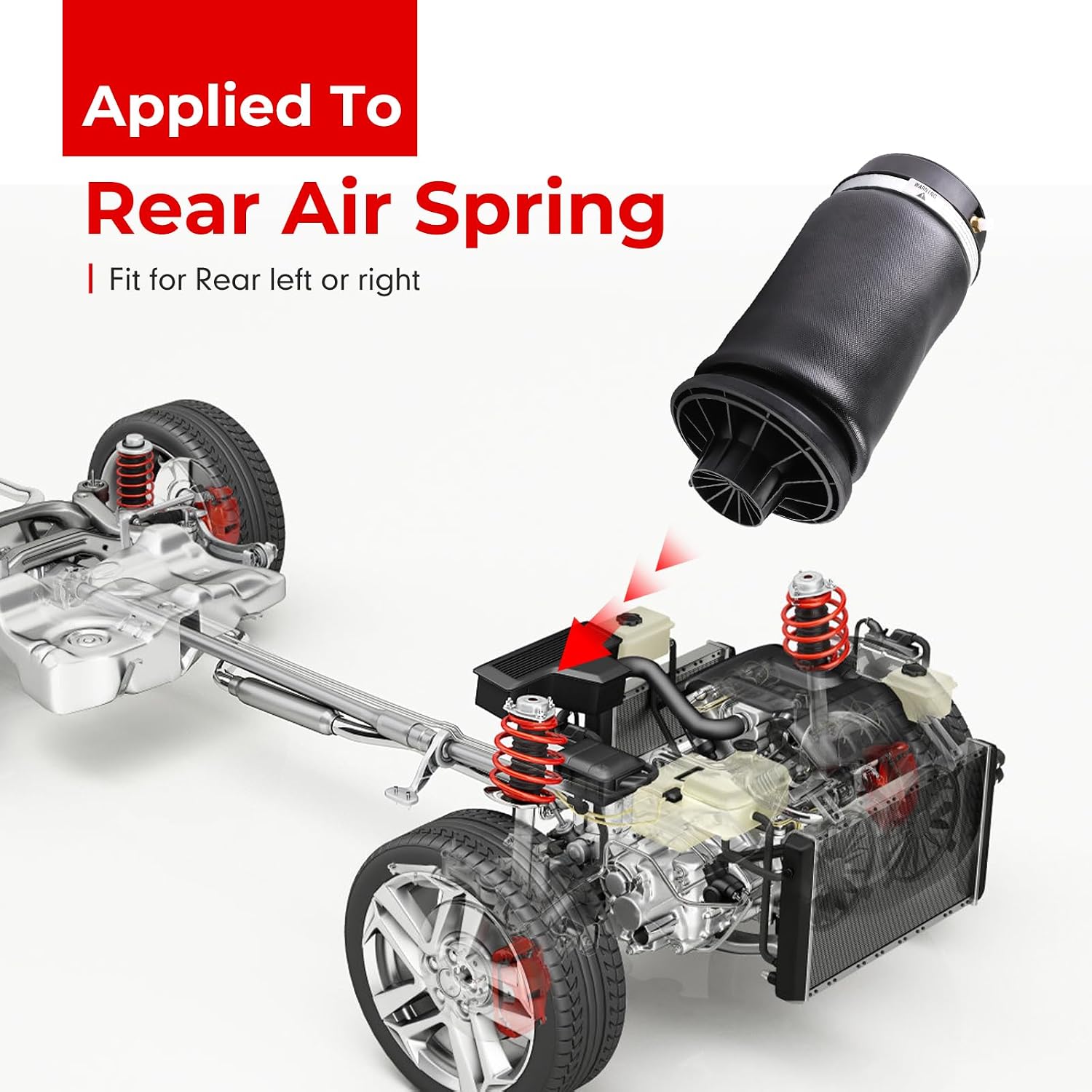 1643201025 Rear Air Spring Suspension Compatible with 2007-2019 Benz W164 X164 GL320 GL350 GL450 GLE350 GLE450 AMG GLS450 ML320 ML350 ML450, 1643200725 1663200325 2Pcs
