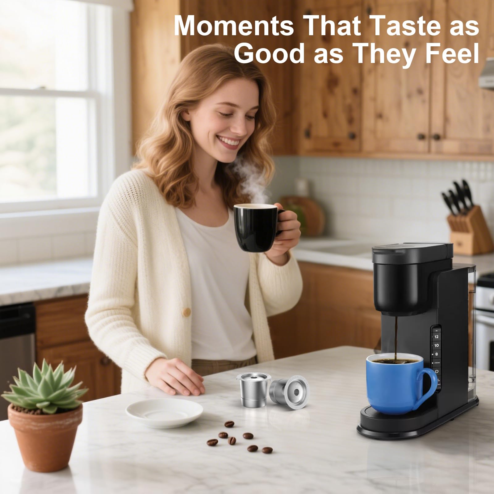 Paquete de 4 tazas K reutilizables para Keurig: cápsulas de café reutilizables de acero inoxidable para Keurig 1.0, filtros de café ecológicos y económicos para preparación diaria, fácil de llenar y