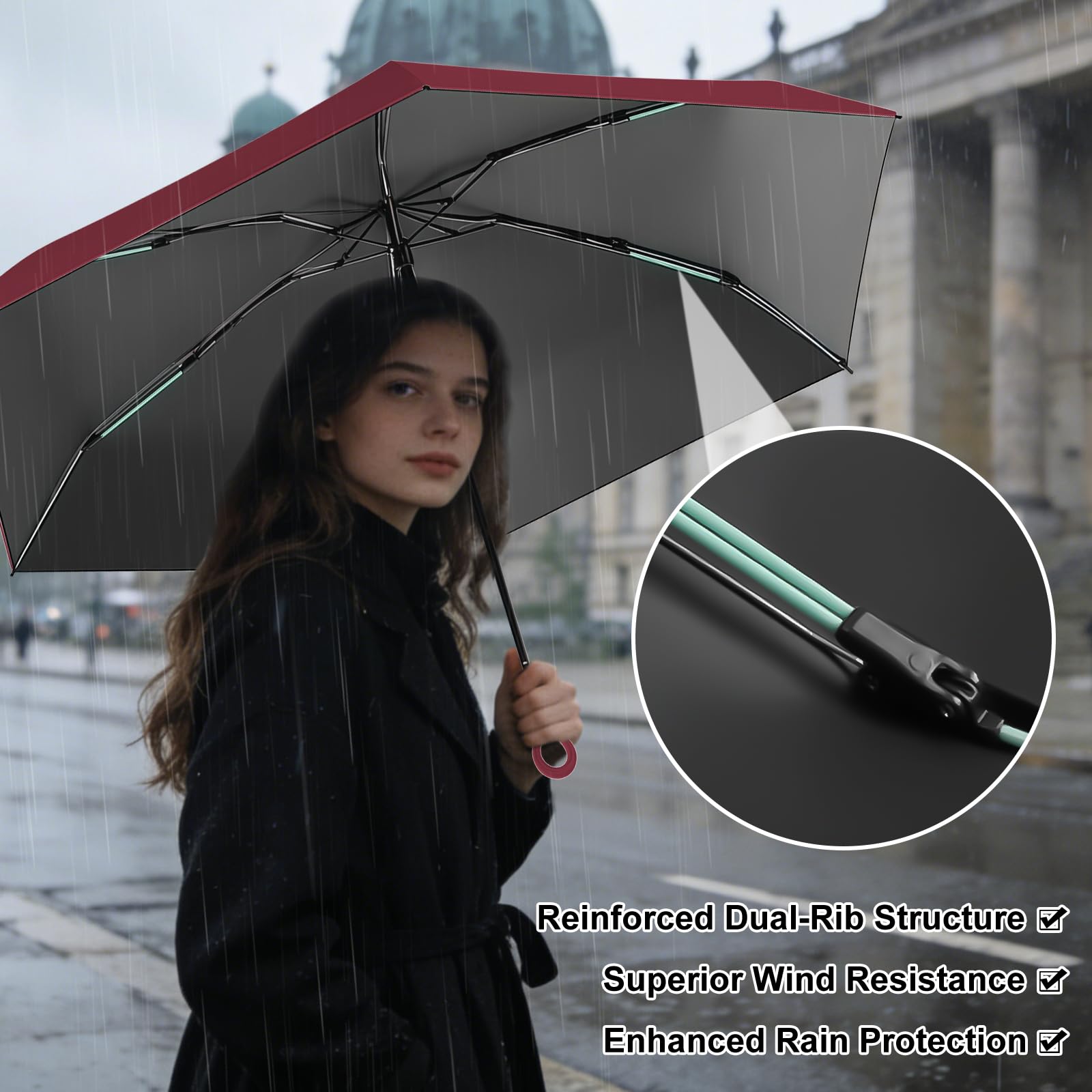 Ombrello Mini Compatto Tascabile – Anti UV per Pioggia e Sole, Ombrello da Viaggio Portatile, Piccolo Impermeabile per Donna Unisex
