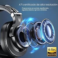 Vista 2 de OneOdio A71 Auriculares de estudio de alta resolución - Auriculares con cable para diadema con SharePort, auriculares plegables para monitoreo
