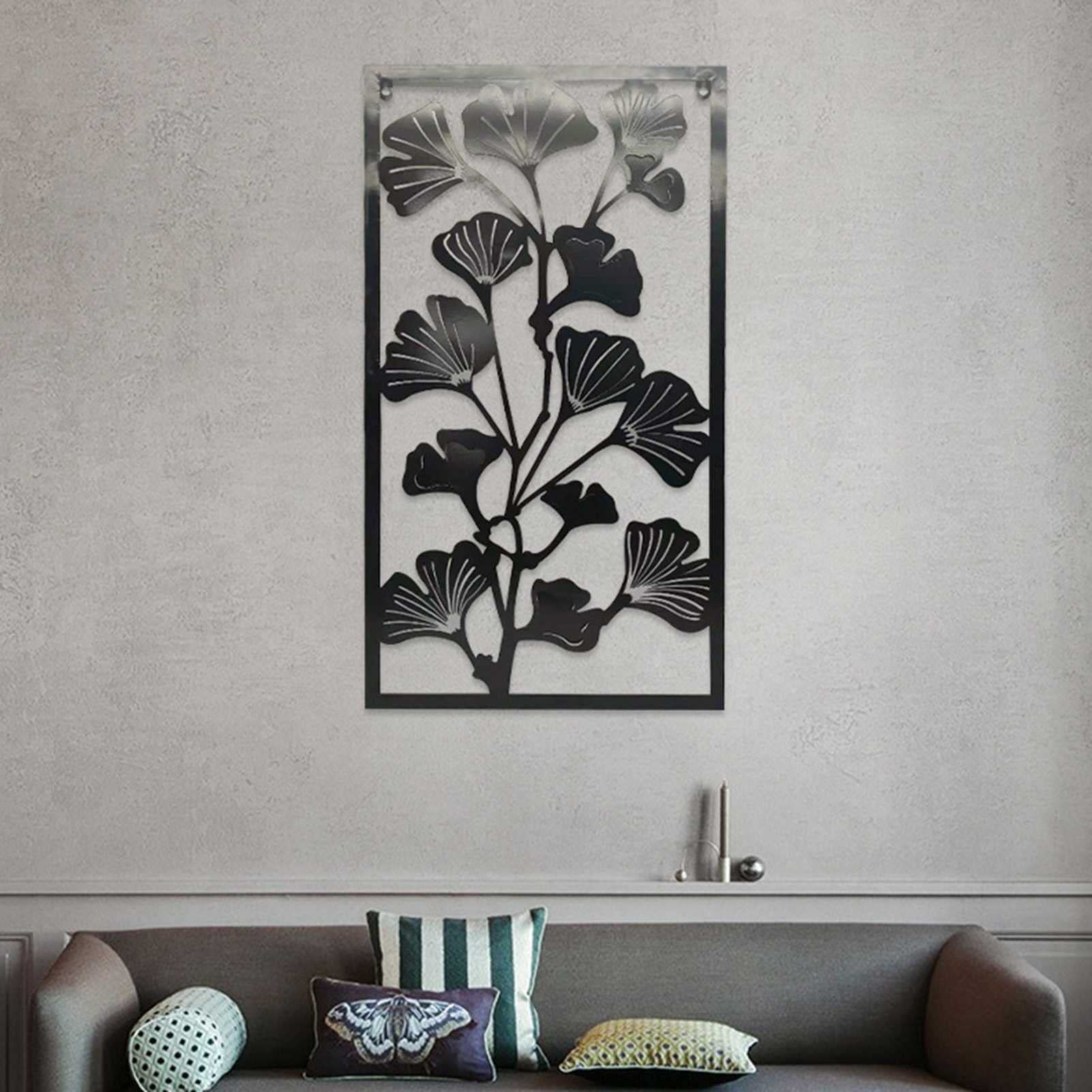 Kwiat Metalowy Wall Art Decor Iron Wall Wiszące Minimalistyczny Wystrój Domu Eleganckie Dekoracje Rzeźba Ścienne Dekoracje Dla Domu Salon Office Kryty Outdoor 30.1x 15.74 W