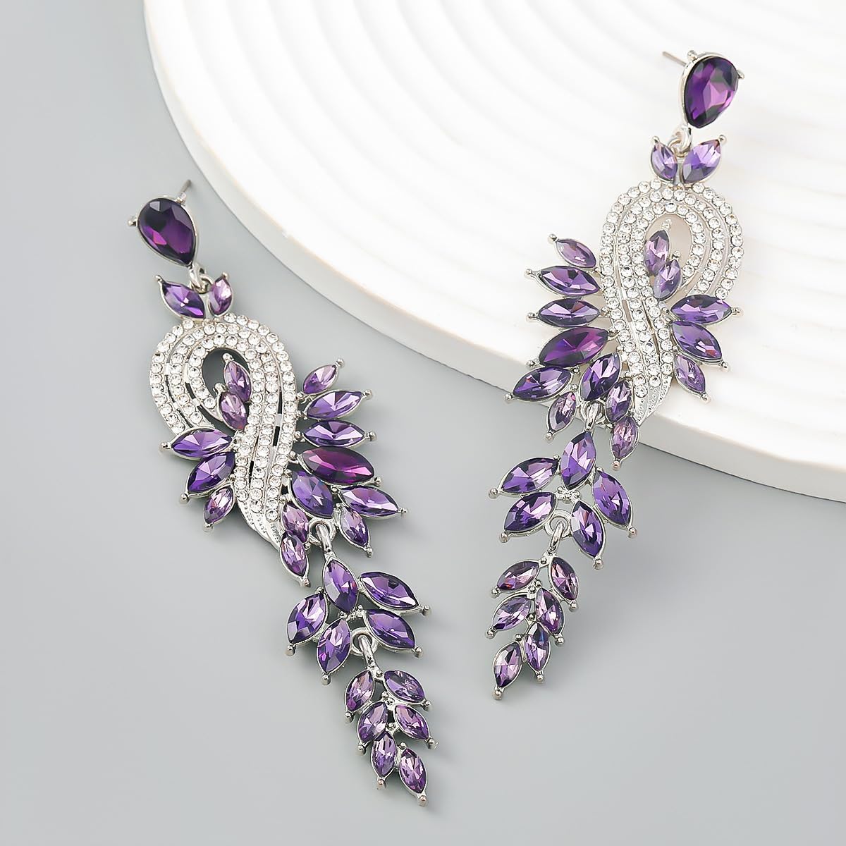 Fashion Rhinestone Crystal Earrings for Women Brides Bridesmaid Bohemian Boho Long Dangle Earrings for Wedding Prom Party - Image 2