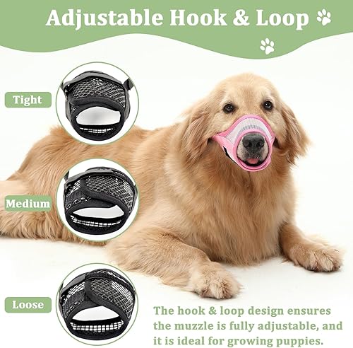 Miniatura 10 de Bozal para perro, bozal para cachorros para morder y masticar (rojo, XL)