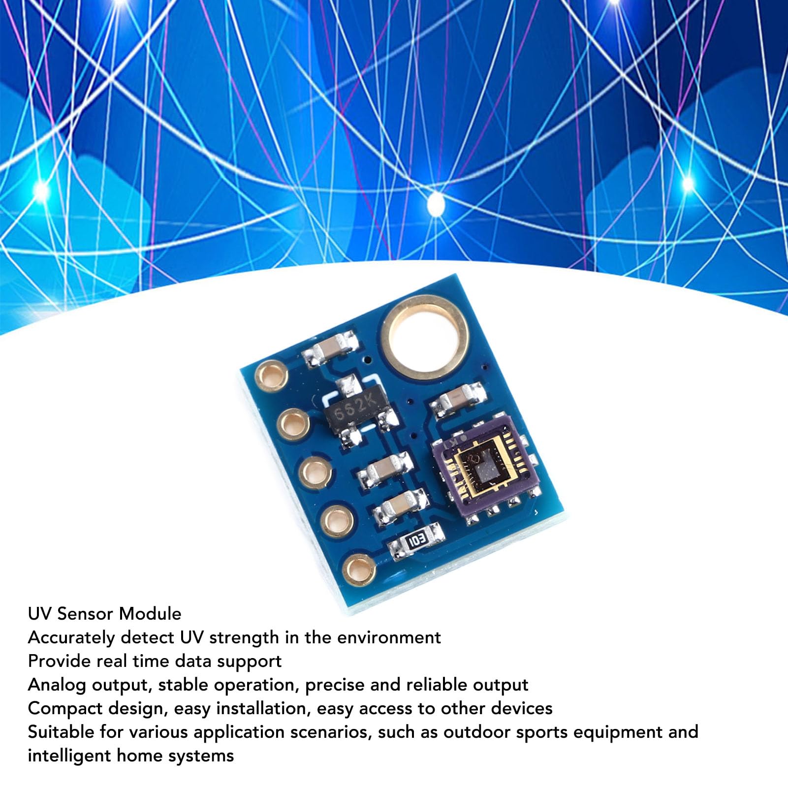Präzise UV-Erkennung, GY 8511 UV-Sensormodul, Analoge Ausgangsstabilität, Ideal für Outdoor-Sportgeräte, Intelligente Heimsysteme