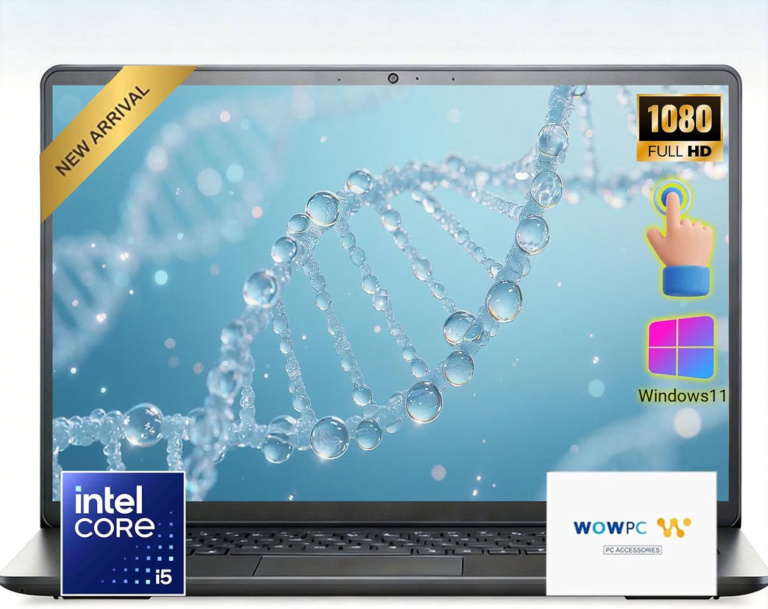 Dell Inspiron 15.6" FHD Touchscreen Laptop, Intel Core i5-1334U (10-Core, Up to 4.6GHz), 8GB RAM, 256GB PCIe SSD, Wi-Fi 6, HDMI, SD Card Reader, Numeric Keypad, Windows 11 Home, WOWPC USB